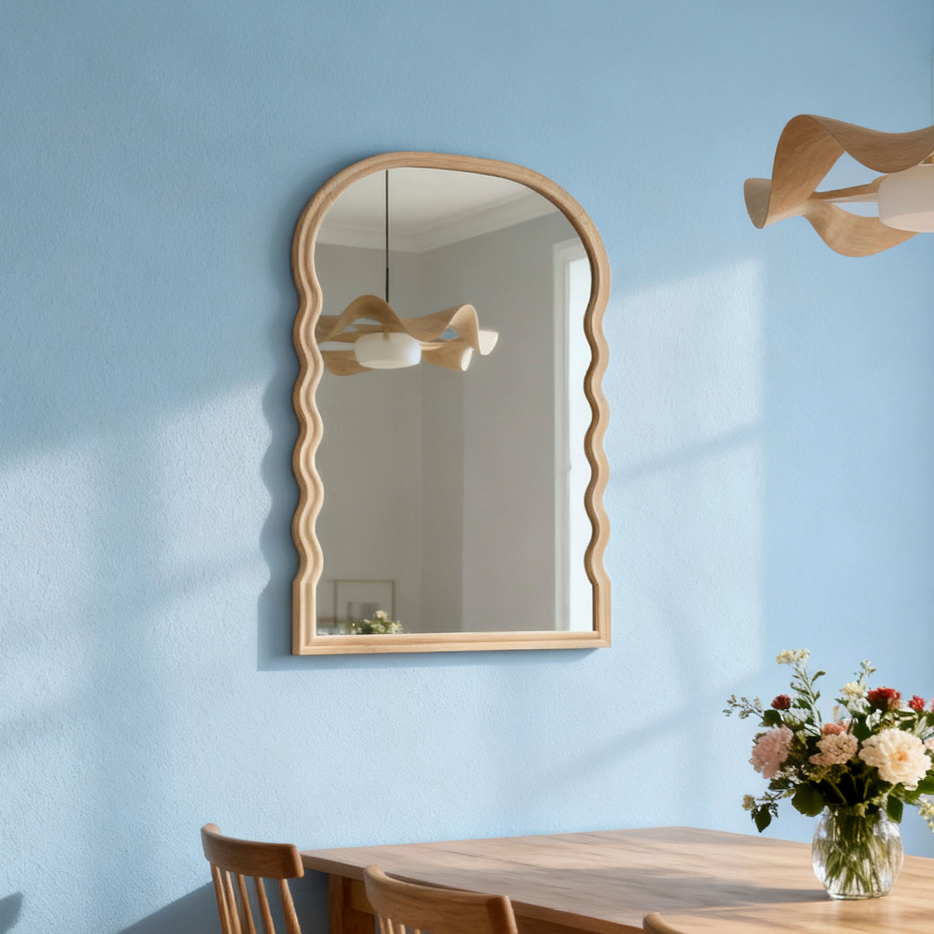 21" x 30" Arch Wall Mirror in Wavy Wood Frame by Ashland®