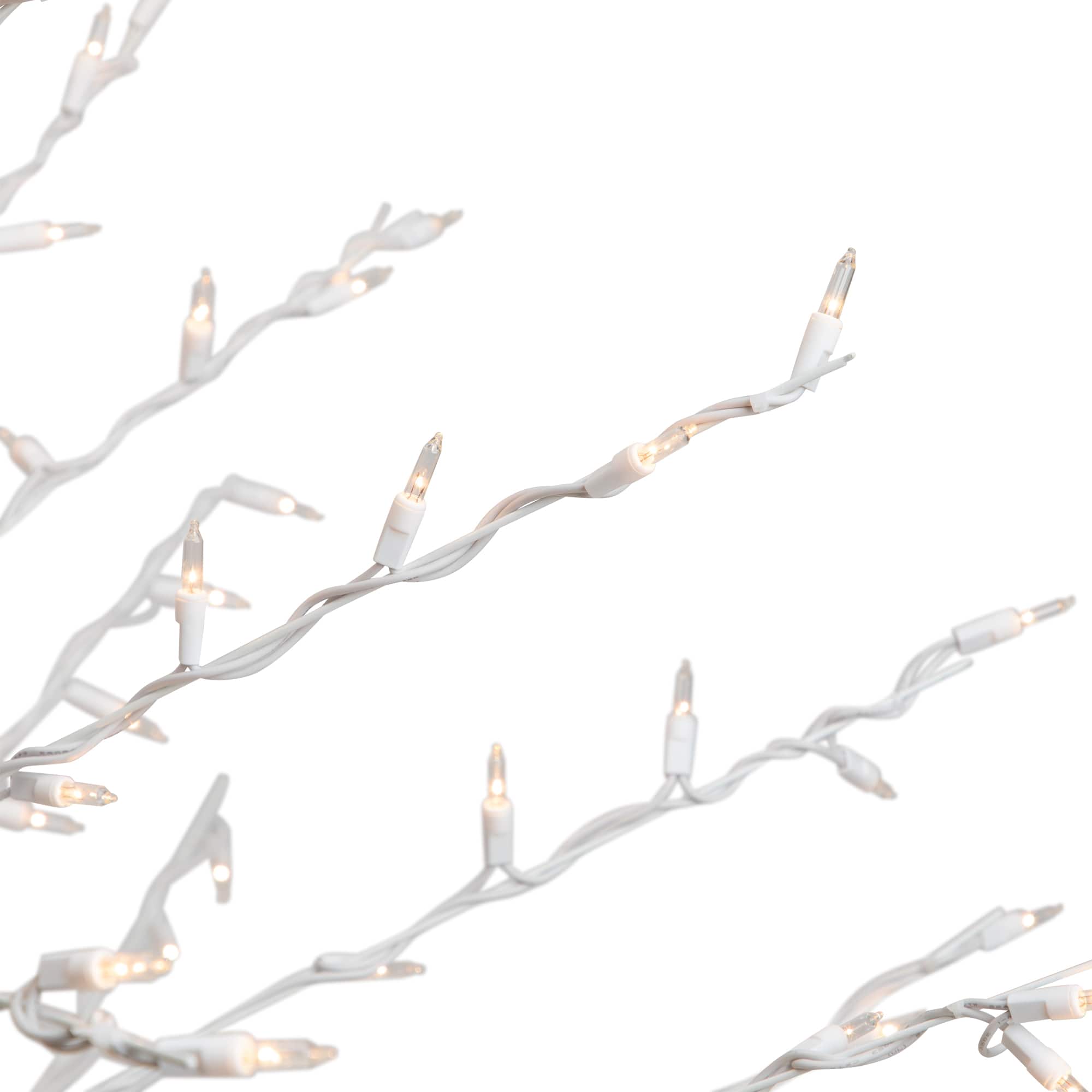 6ft. Pre-Lit White Cascade Twig Artificial Christmas Tree, Clear Lights