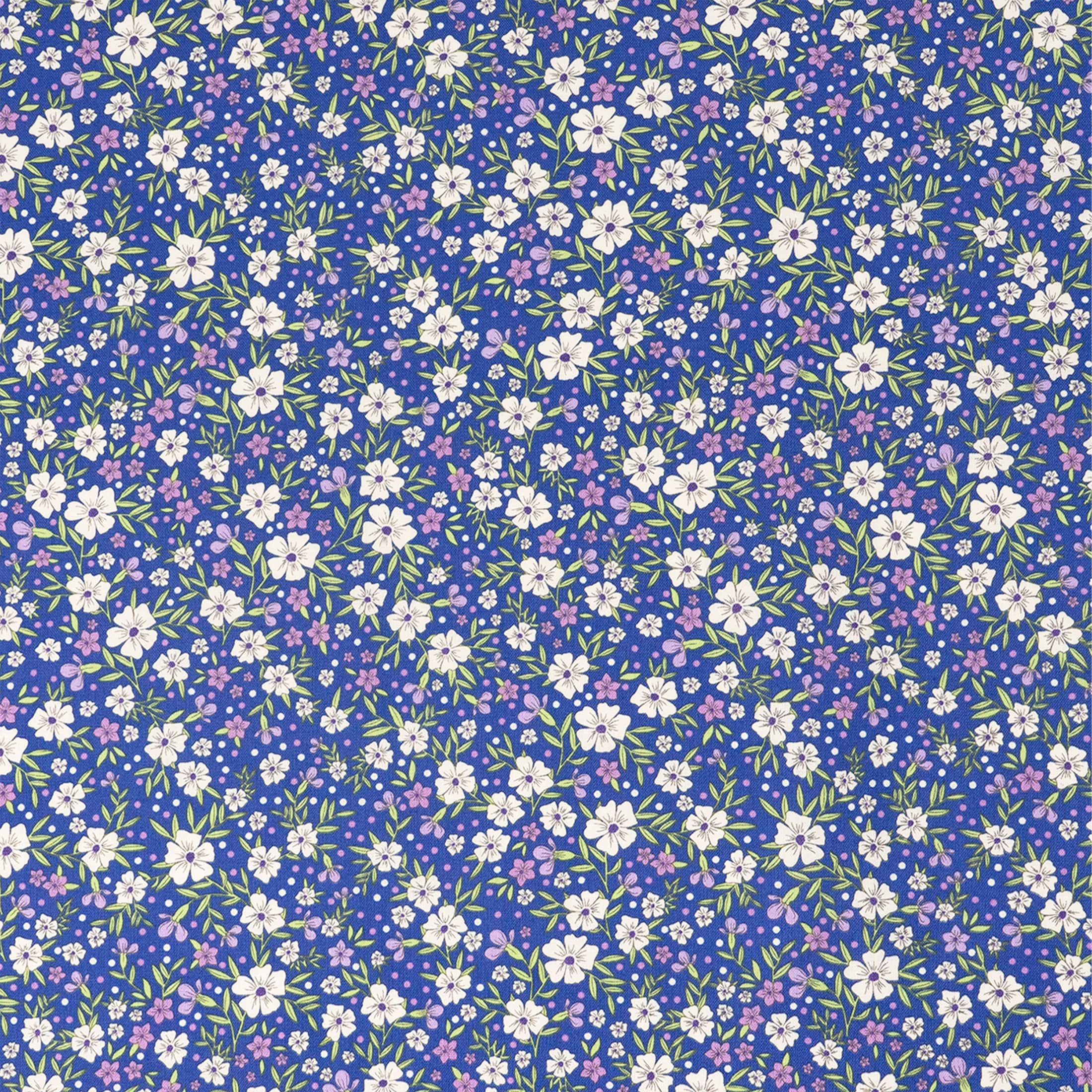 SINGER Purple Packed Floral Print Cotton Fabric