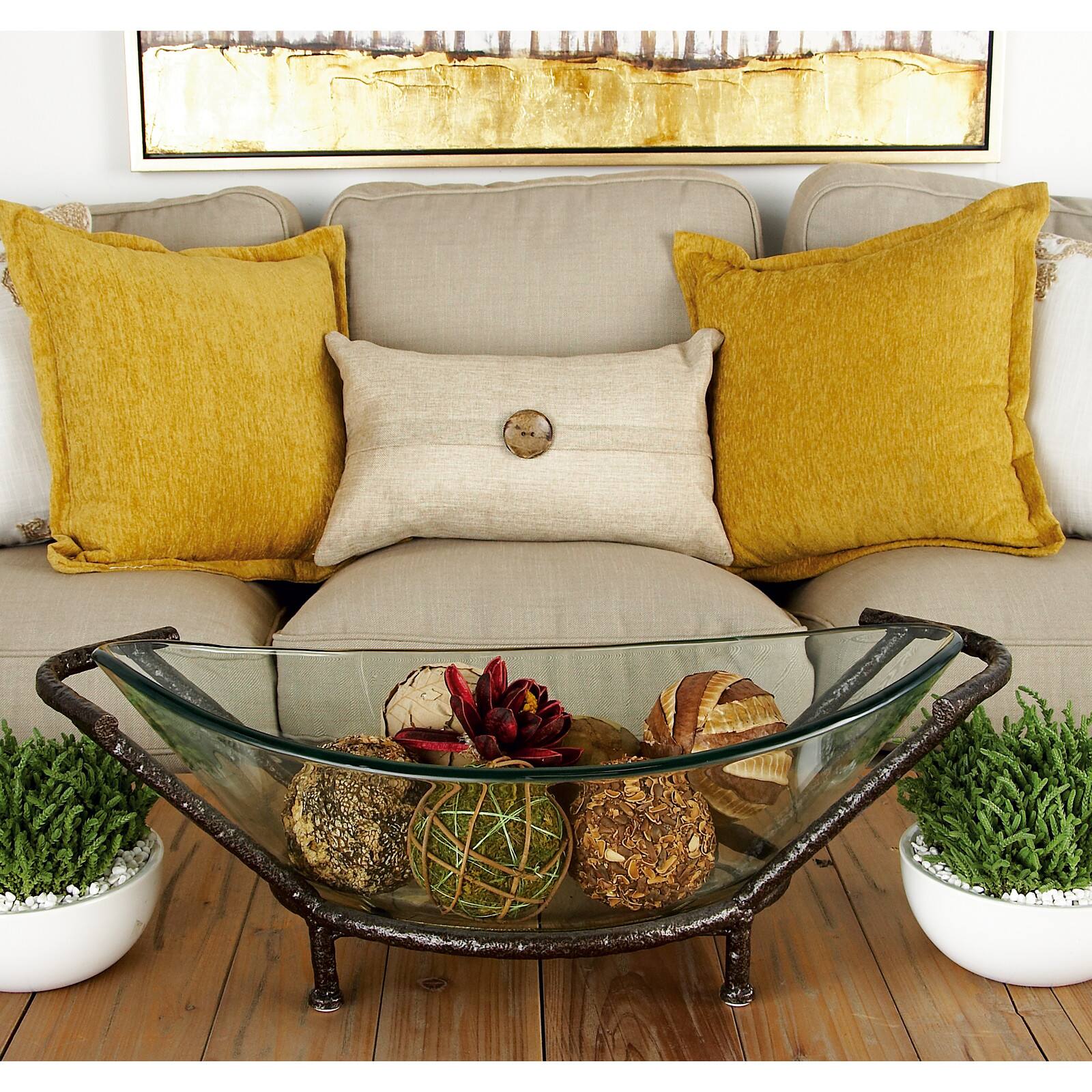 Copper Glass & Metal Modern Serving Bowl