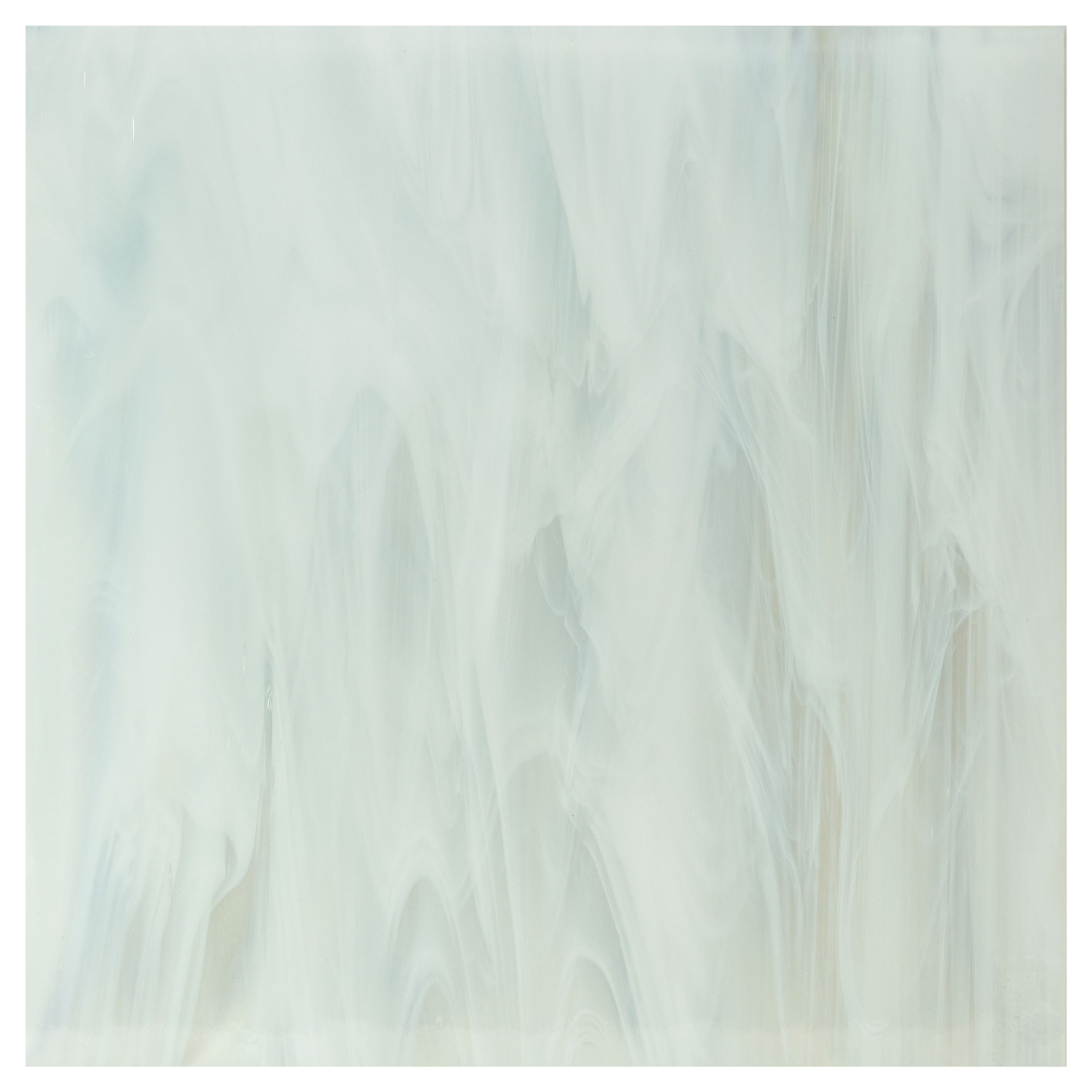 12" x 12" Clear/White Wispy Smooth Fusible Glass