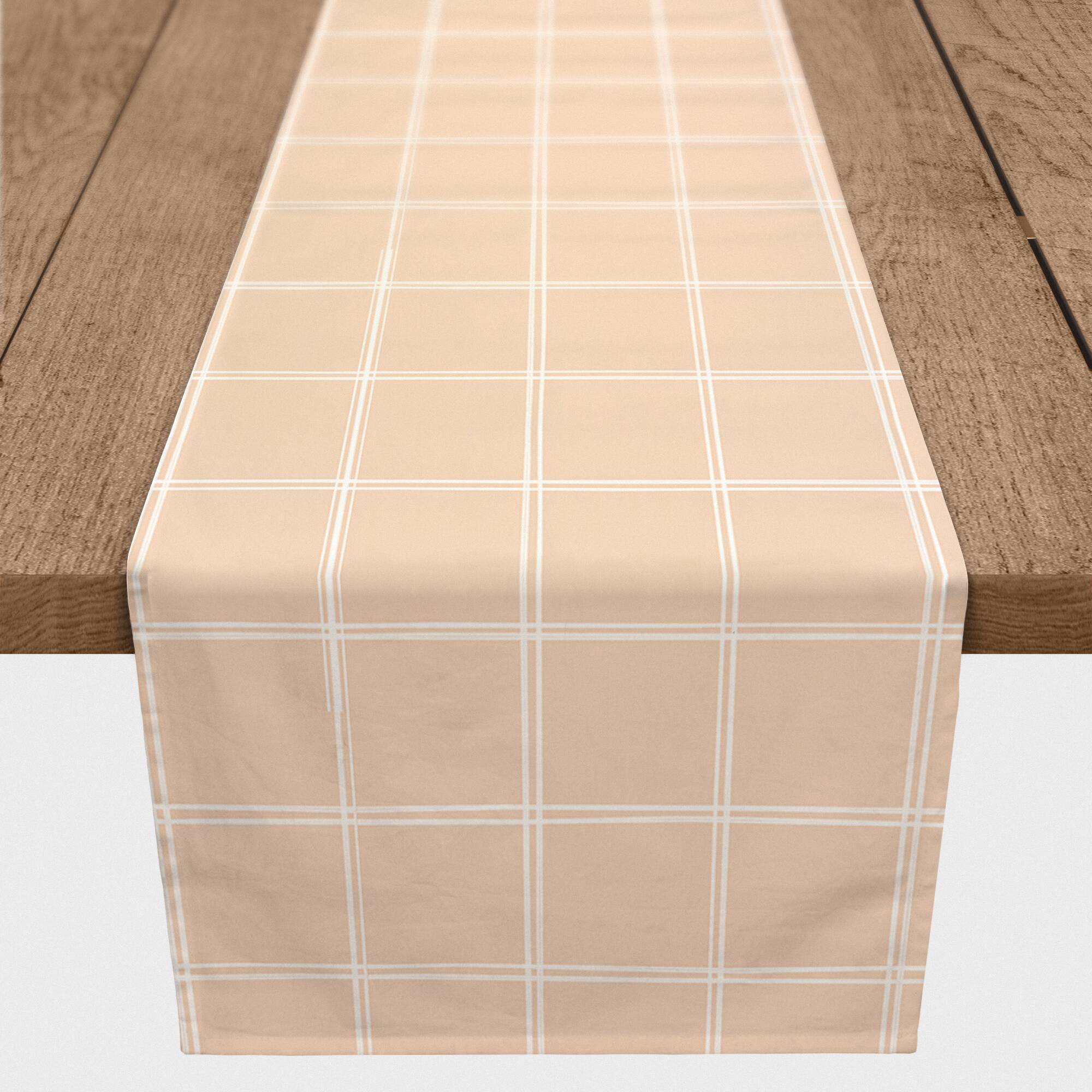 Peach Grids Indoor/Outdoor Table Runner