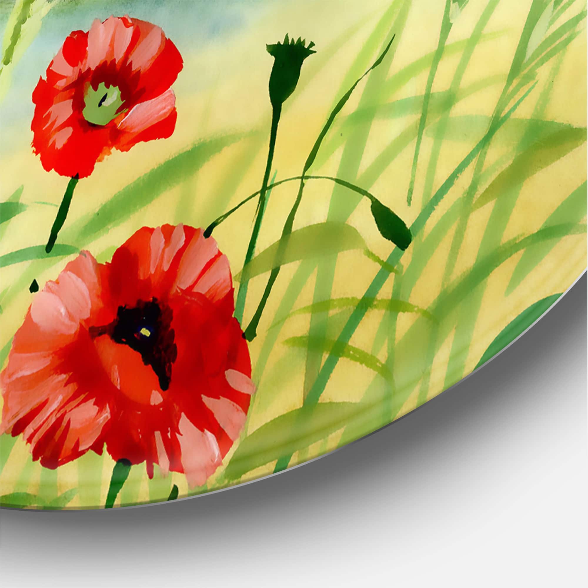 Designart - Red Tulips On The Bank Near A Mountain River