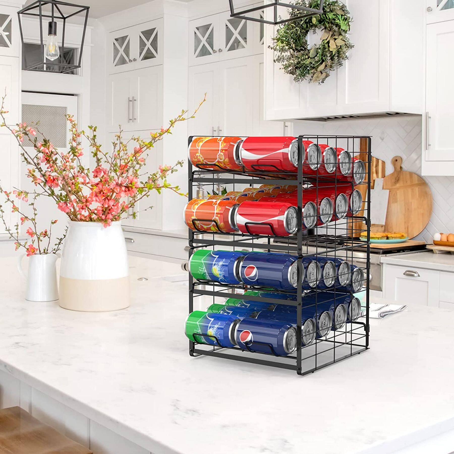 NEX™ 12oz. 20-Can Capacity Black Organizer and Dispenser, 2ct.