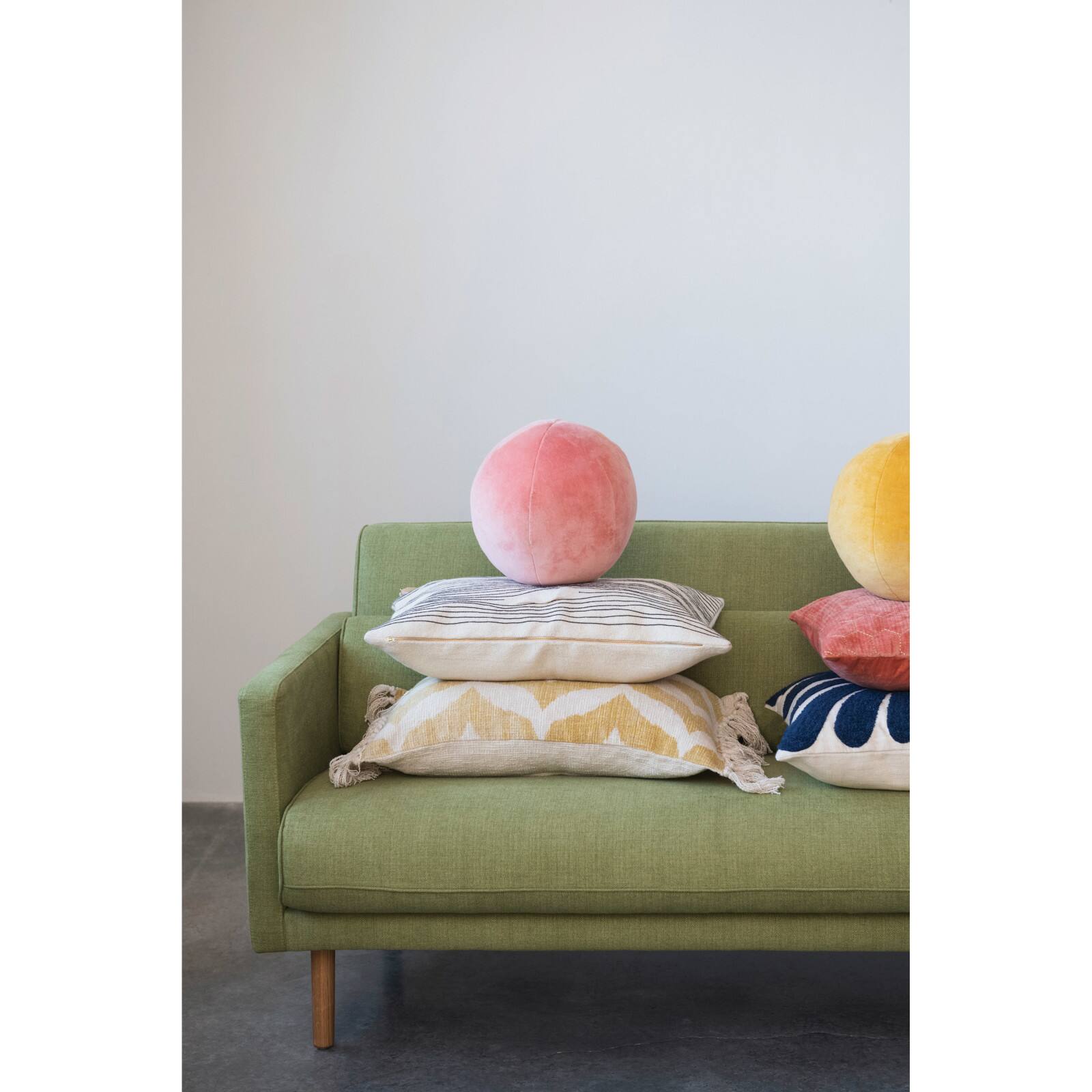 Hello Honey® Embroidered Lines Cotton & Jute Lumbar Pillow