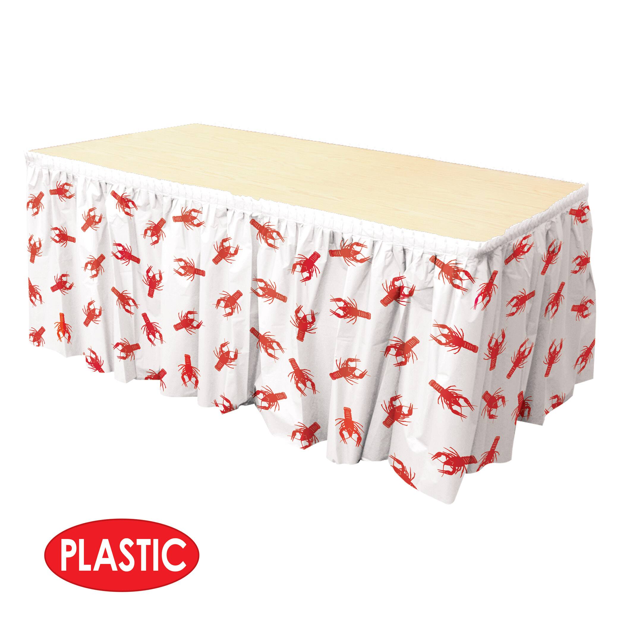 Beistle 29" x 14ft. Red & White Crawfish Table Skirting