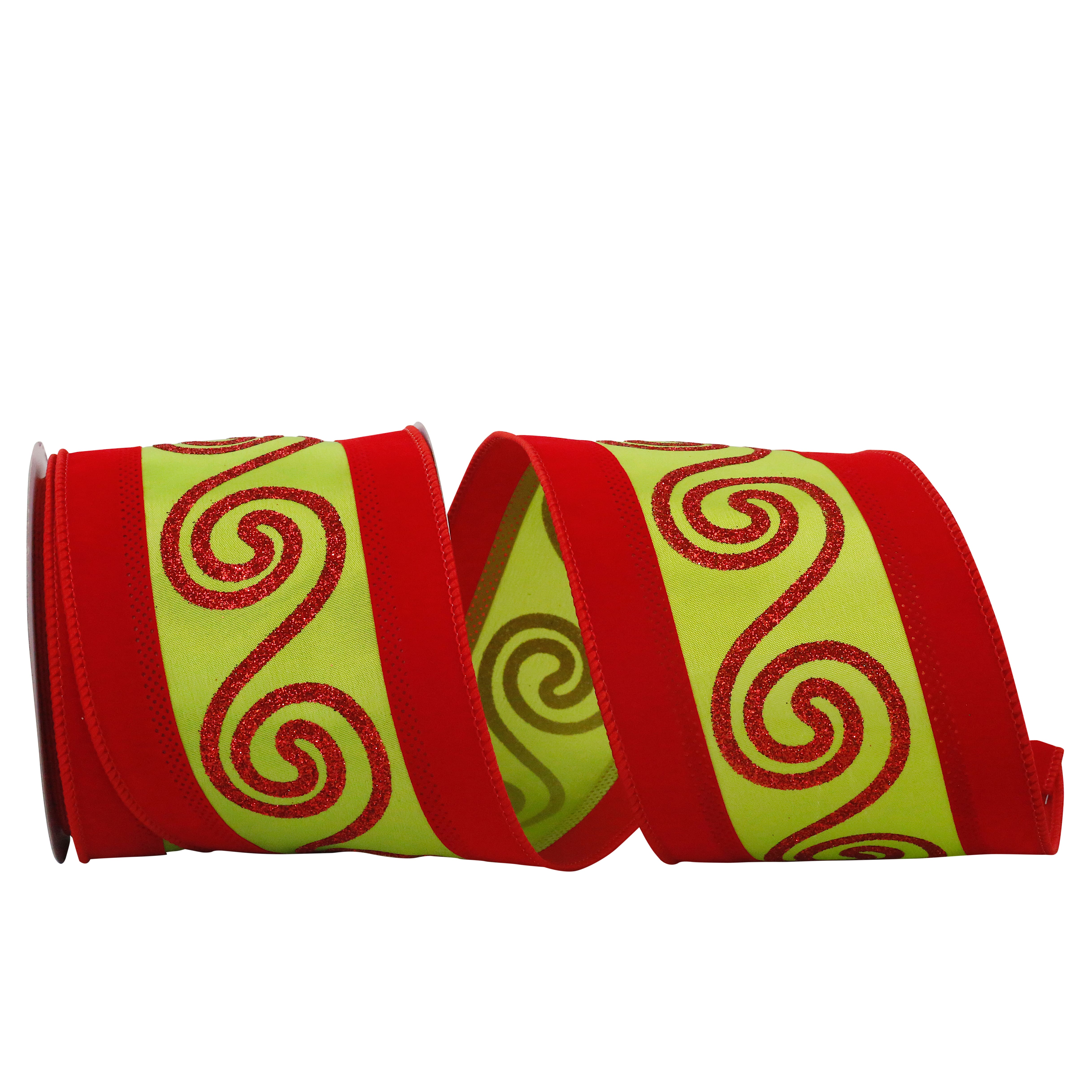 JAM Paper 4" x 10yd. Wired Velvet Edge Swirl Ribbon