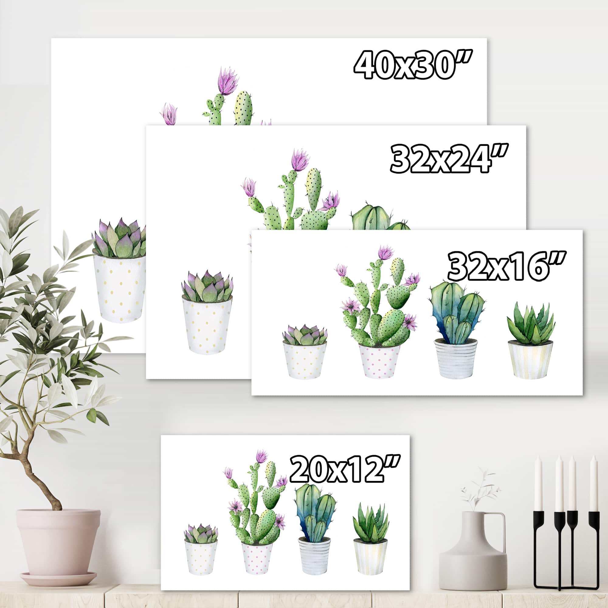 Designart - Cactus Succulent Aloe Vera Home Plants In The Pots