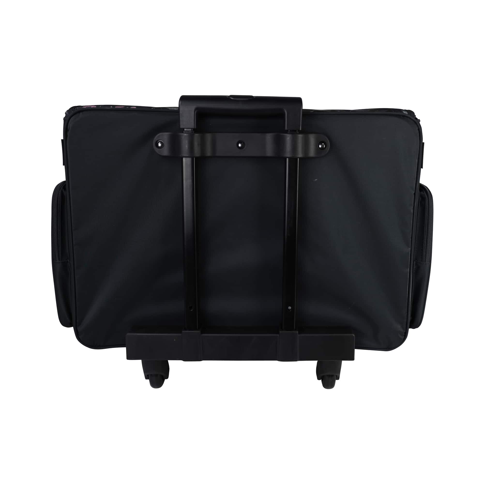 Everything Mary Pink & Gray Floral 4 Wheel Collapsible Deluxe Sewing Machine Storage Case