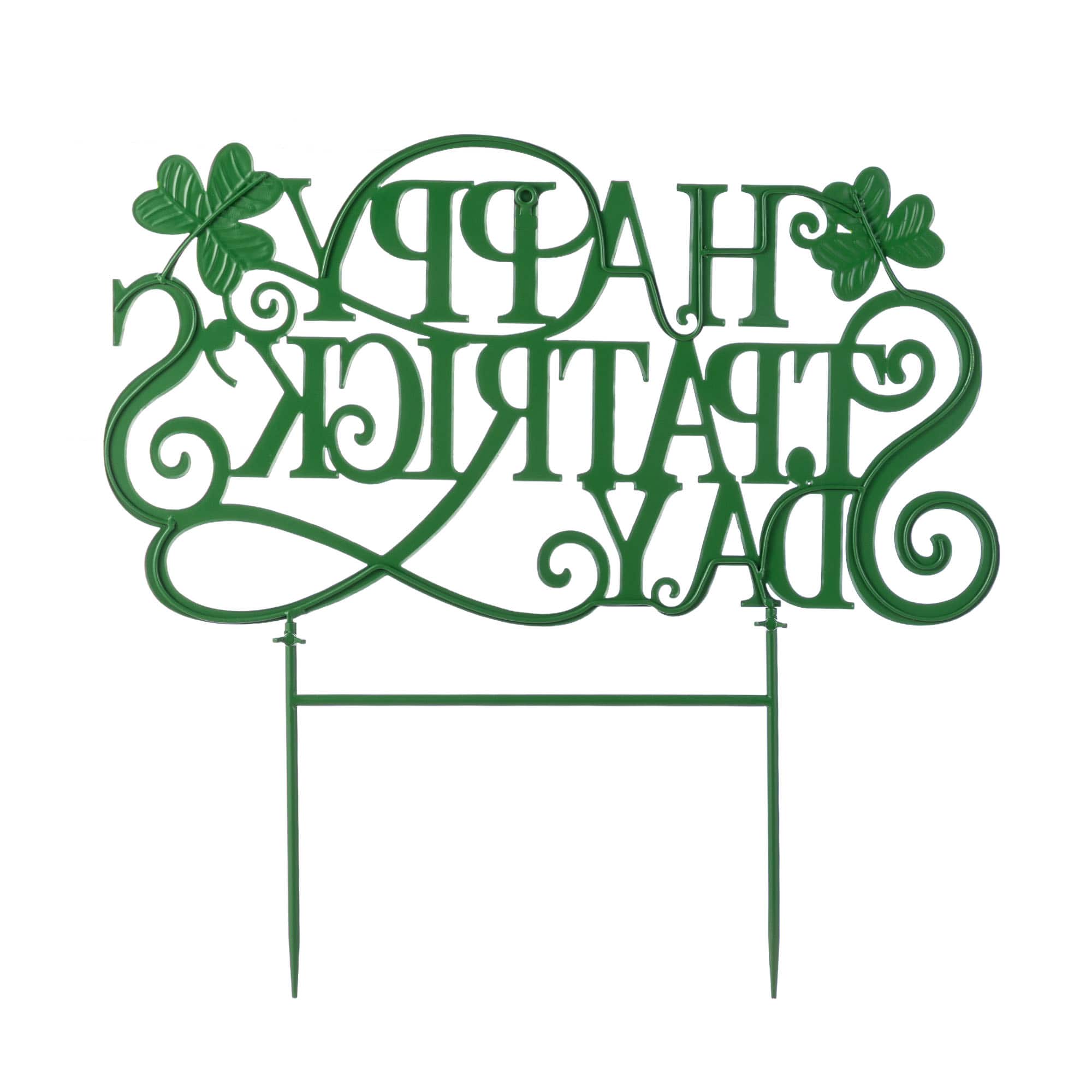 Glitzhome® 23.25" Metal Happy St. Patrick's Day Yard Stake