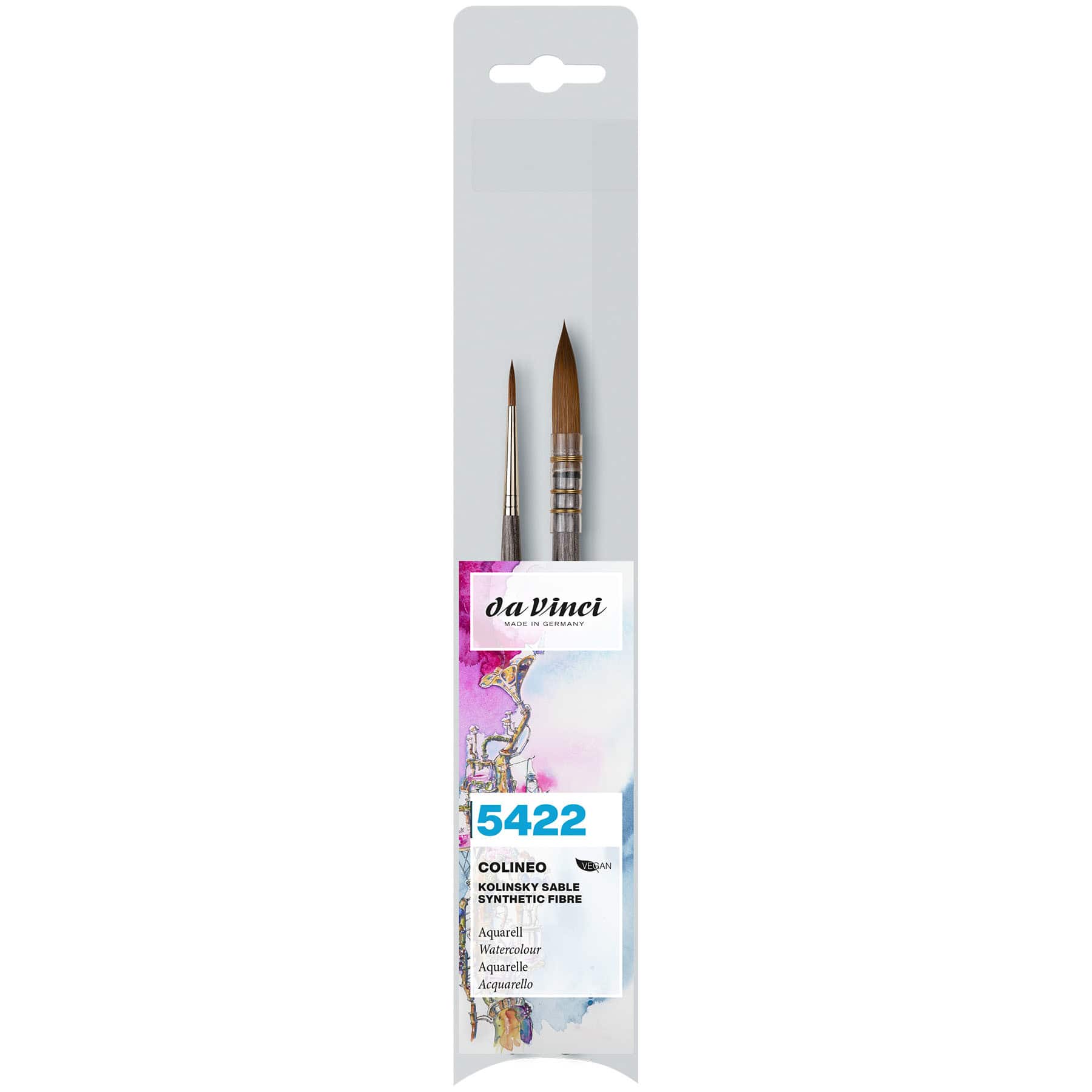 da Vinci COLINEO 2 Piece Synthetic Watercolor & Acrylic Brush Set