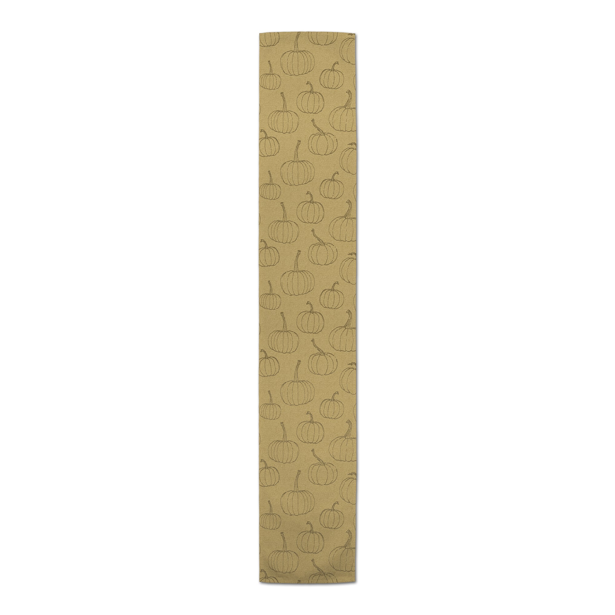 90" Mustard Yellow Pumpkin Pattern Cotton Twill Runner