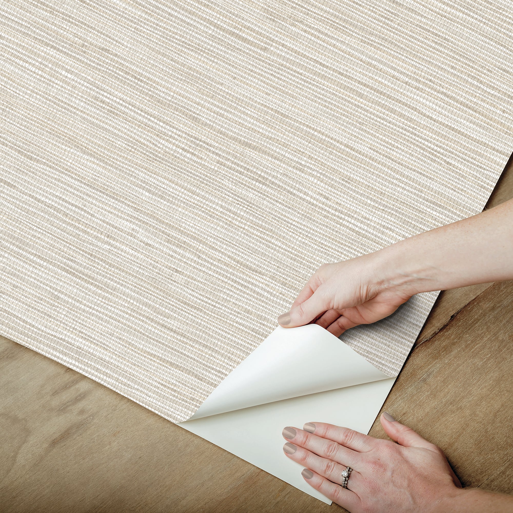 RoomMates Dimensional Grasscloth Peel & Stick Wallpaper