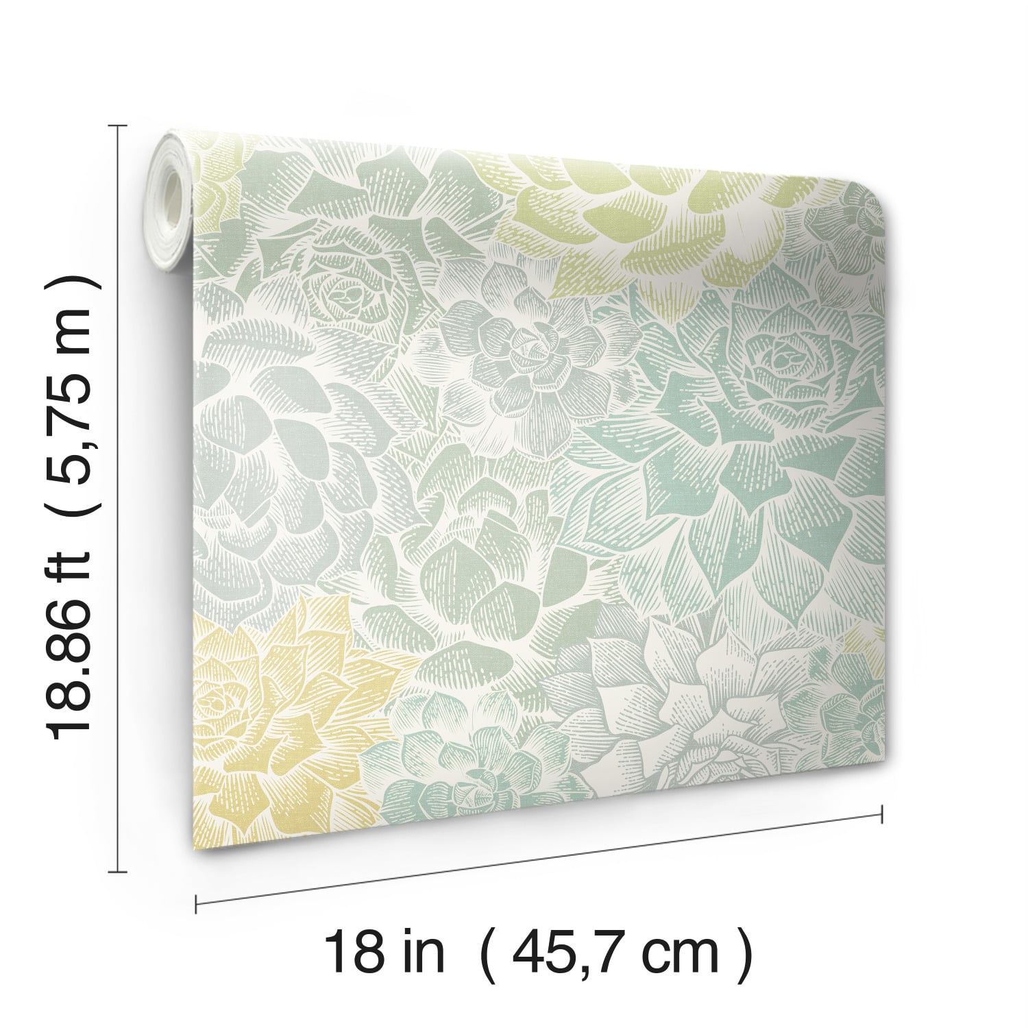 RoomMates Mr. Kate Succulent Plant Peel & Stick Wallpaper