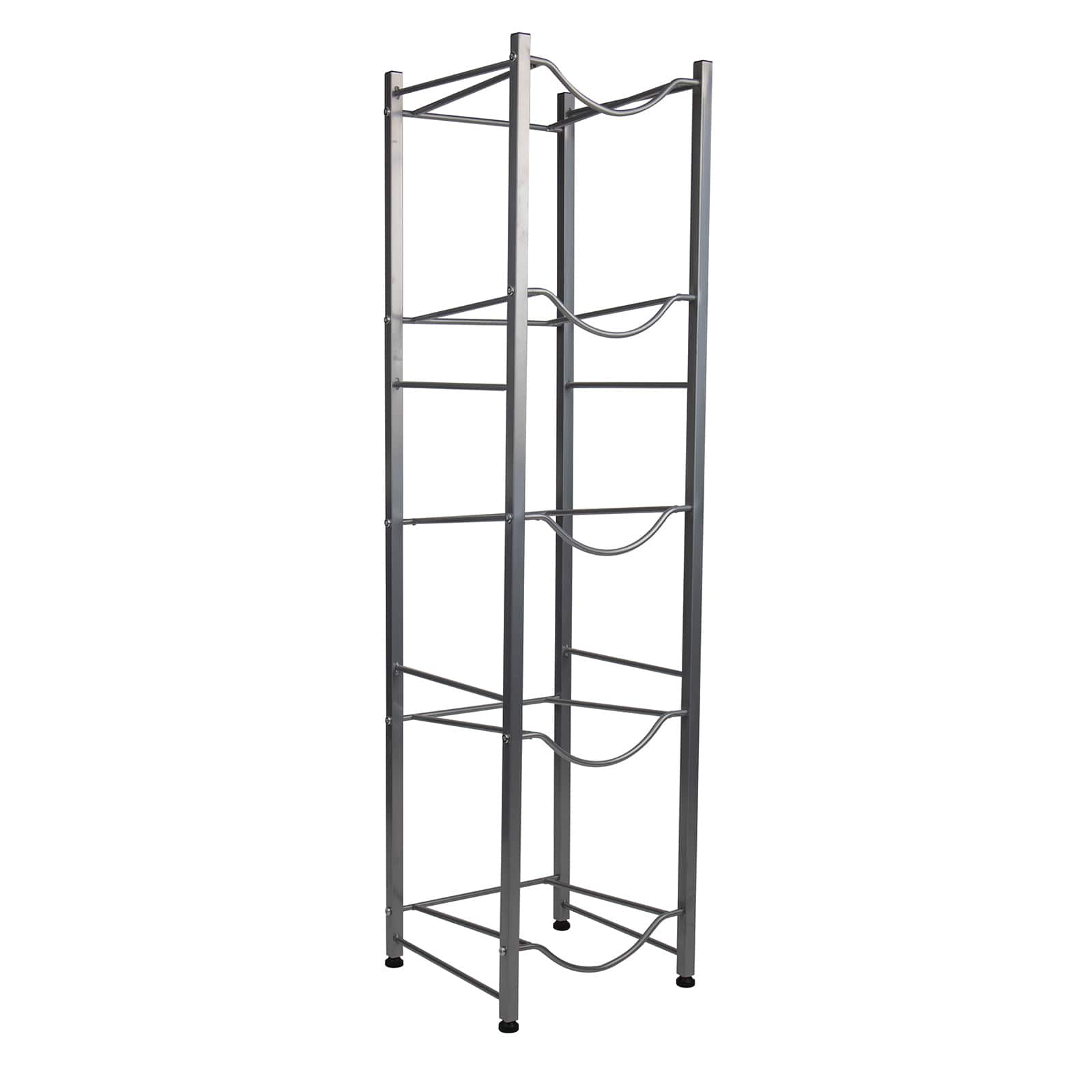 Mind Reader Silver 5-Gallon Water Bottle Jug Storage Rack