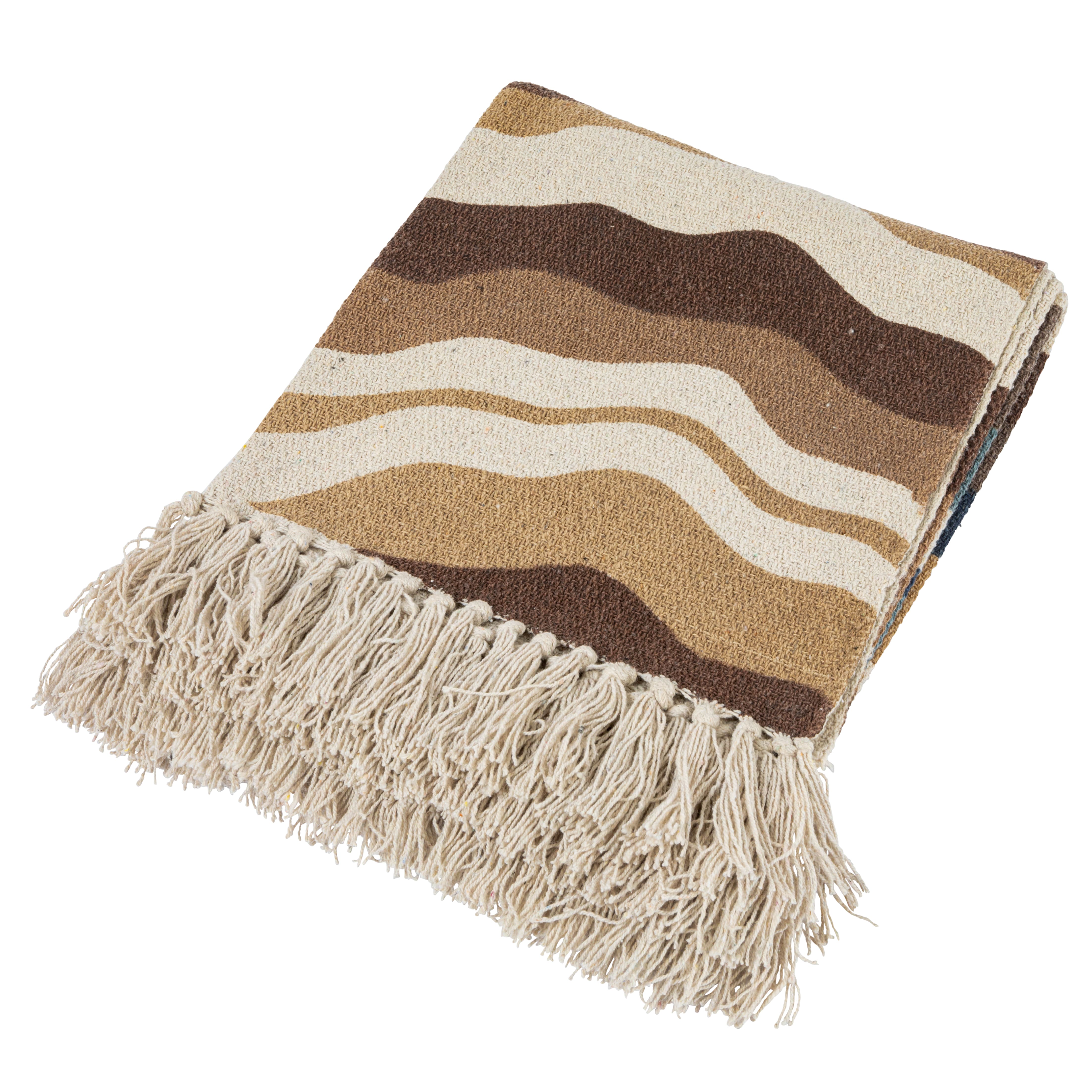 Hello Honey® Multicolor Print & Fringe Recycled Cotton Throw Blanket