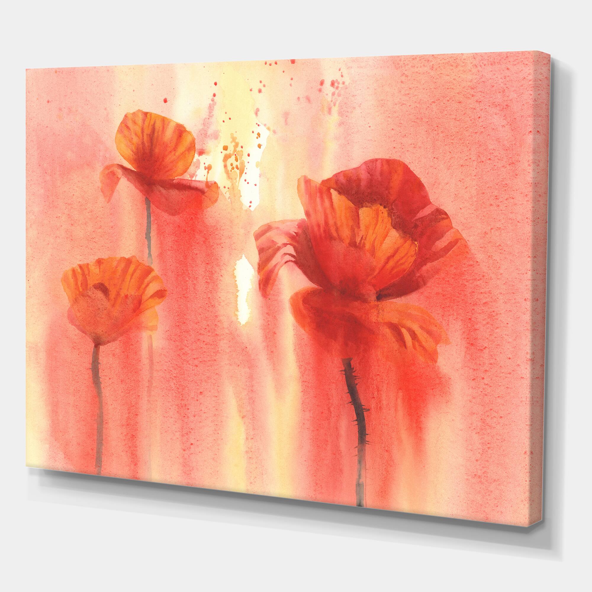 Designart - Poppy Flower Fields Forever II