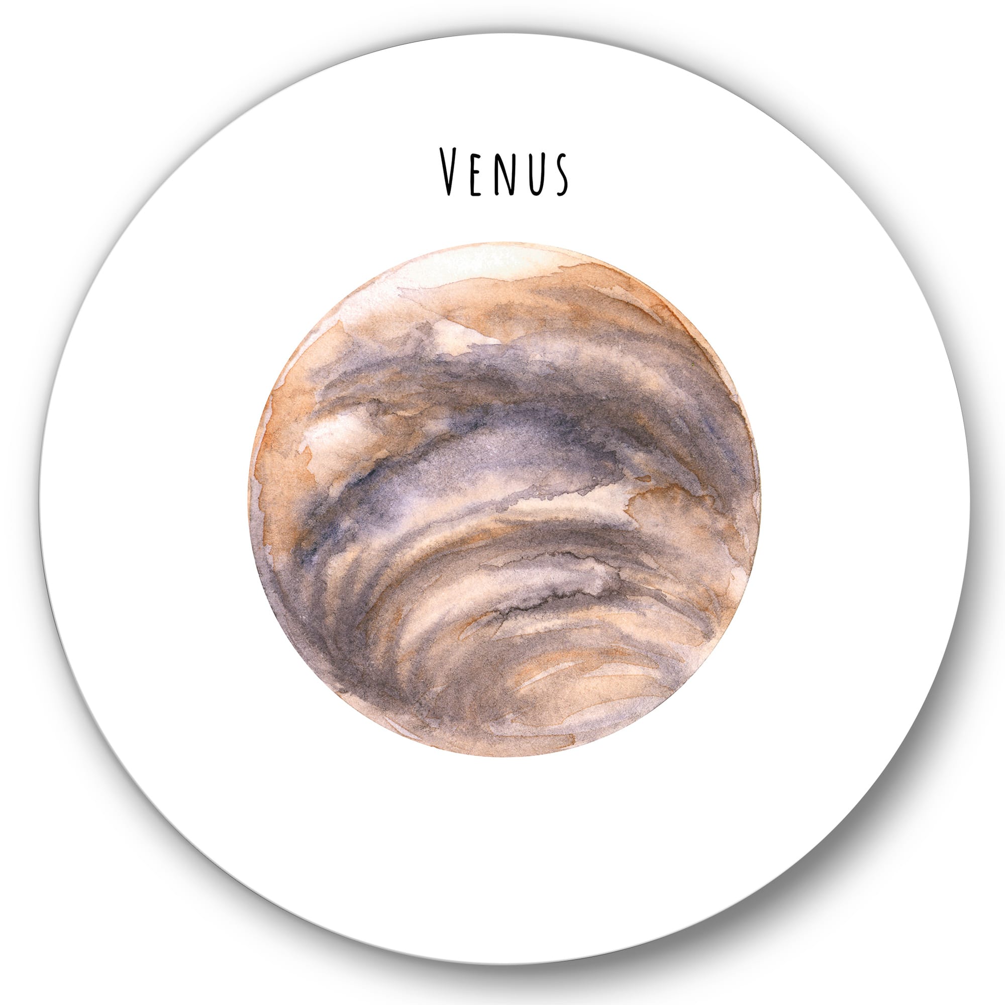 Designart - Planet Venus - Bohemian & Eclectic Metal Circle Wall Art