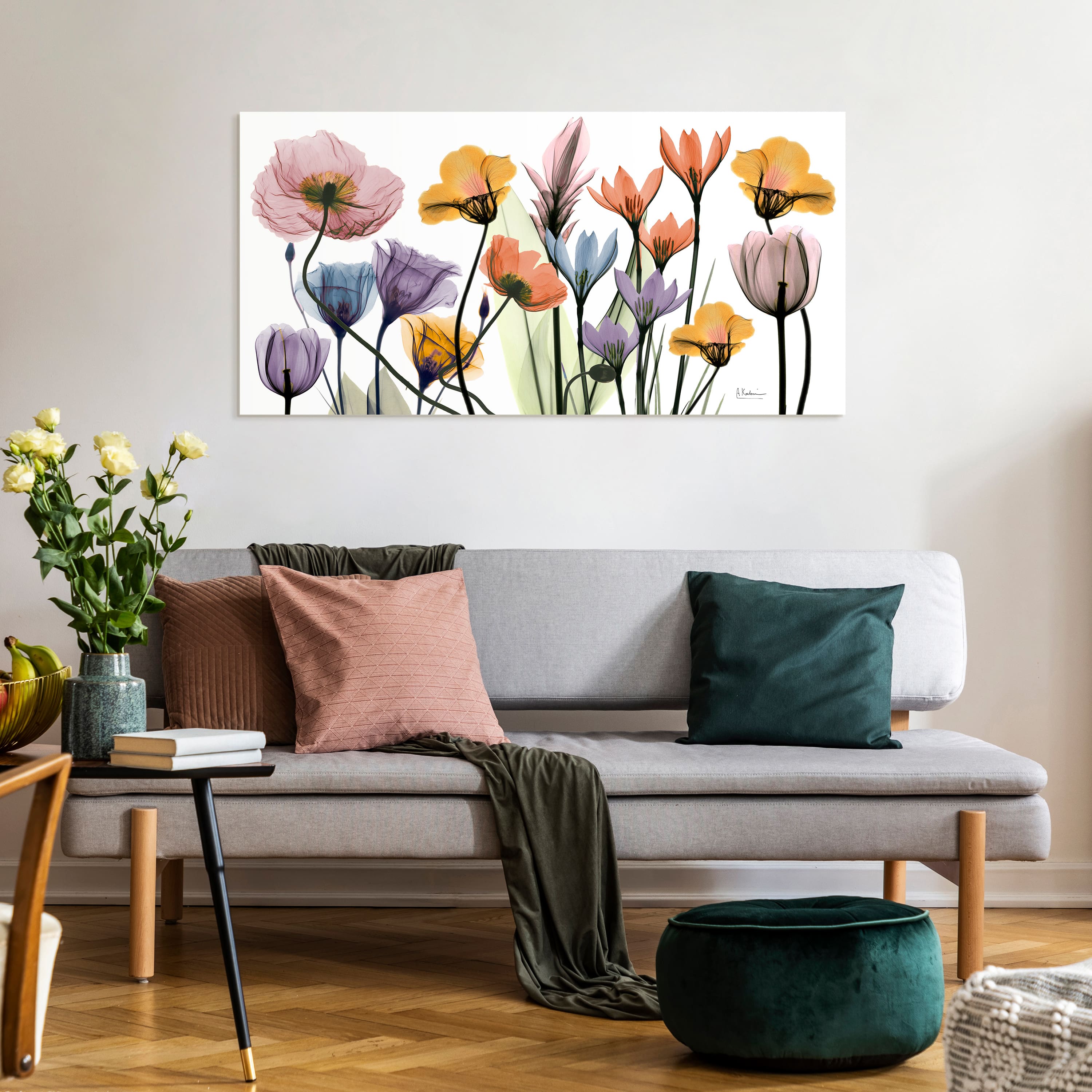 Empire Art Direct 24" x 48" Flowerscape Portrait Frameless Printed Tempered Glass Wall Art