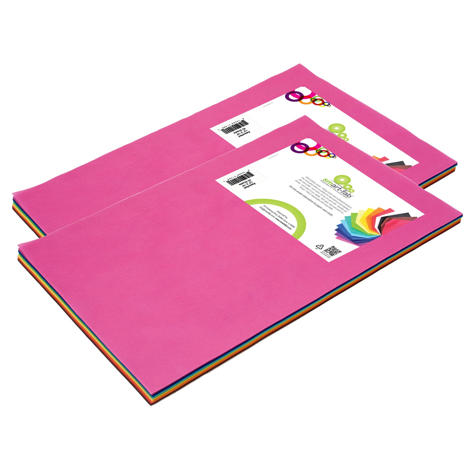Smart-Fab® 12" x 18" Mixed Color Art & Decoration Fabric Sheets, 2 Packs of 45