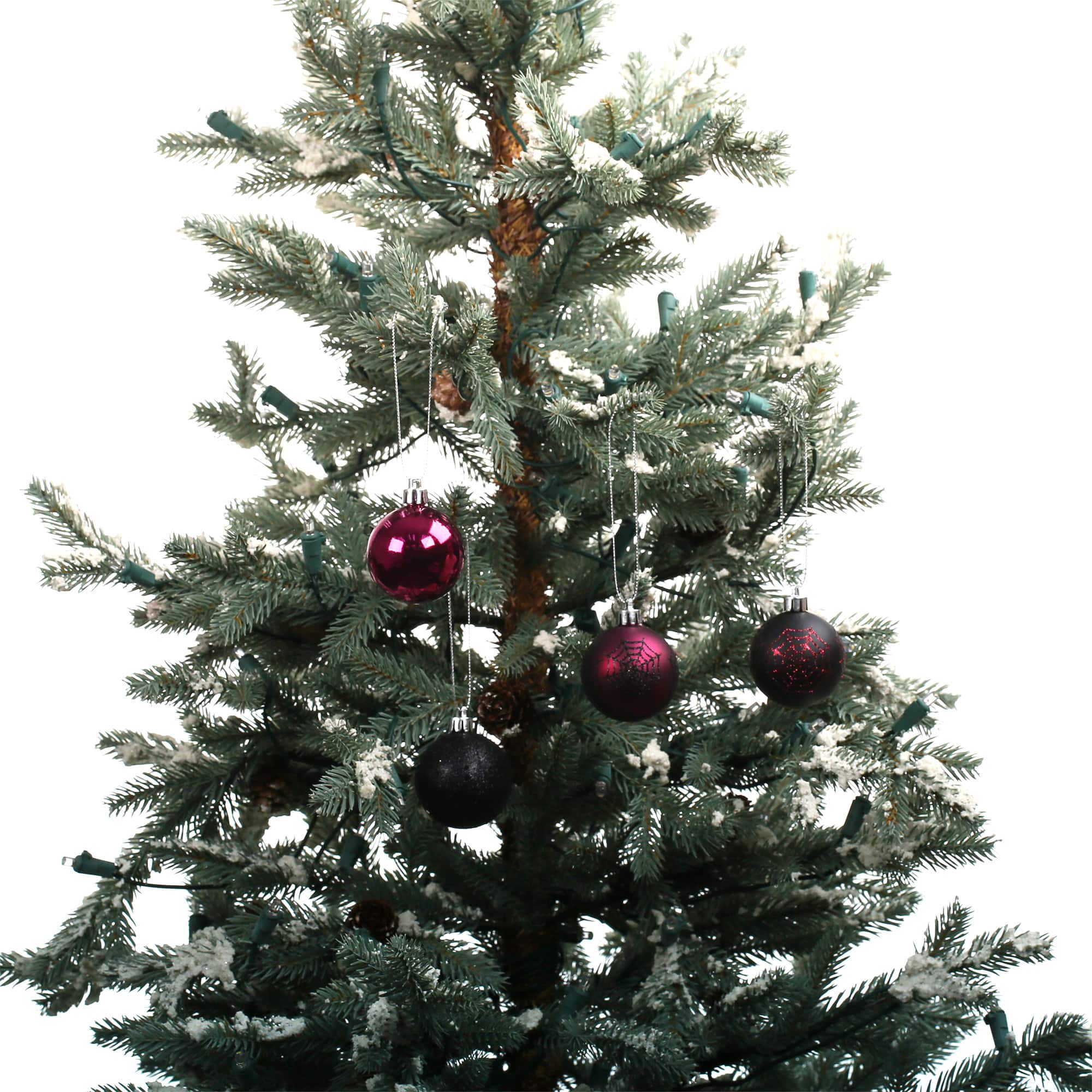 6 Pack 45mm Black Spiderweb Shatterproof Ball Ornaments by Ashland®