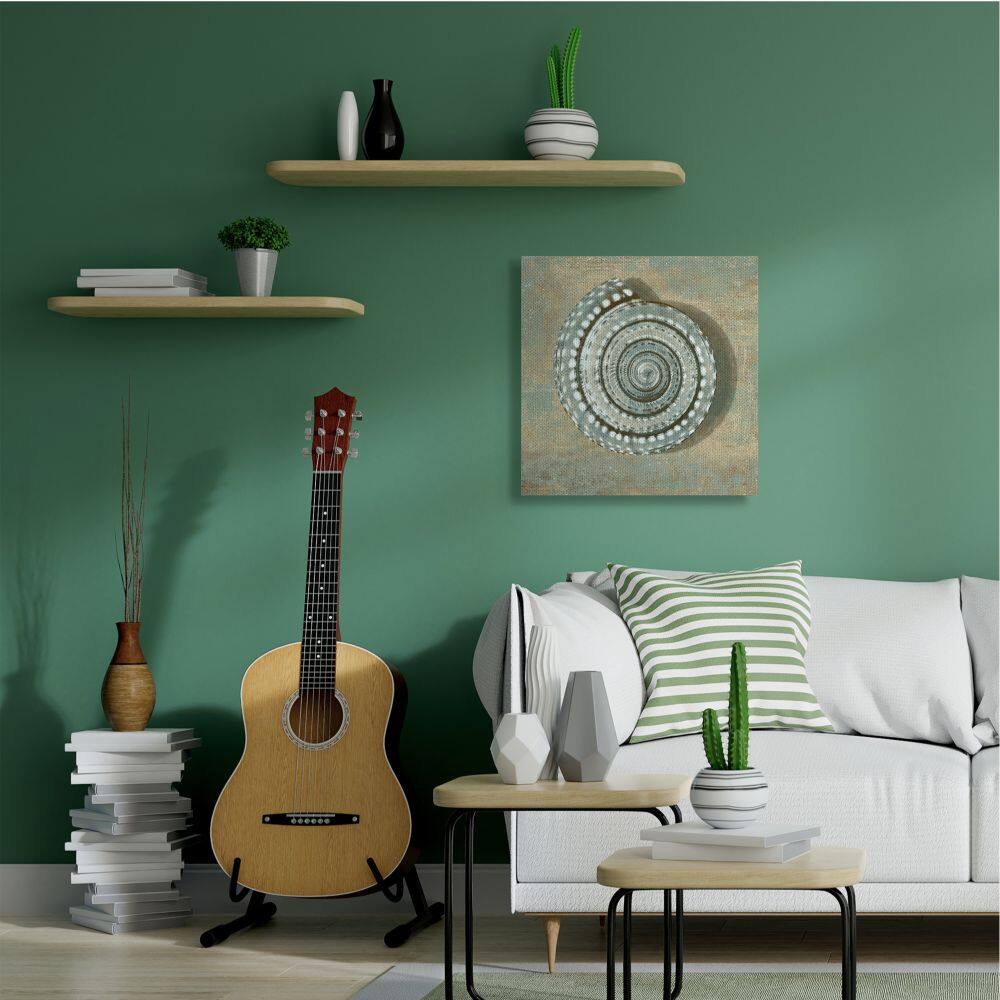 Stupell Industries Spiral Shell Beach Objects Design Canvas Wall Art
