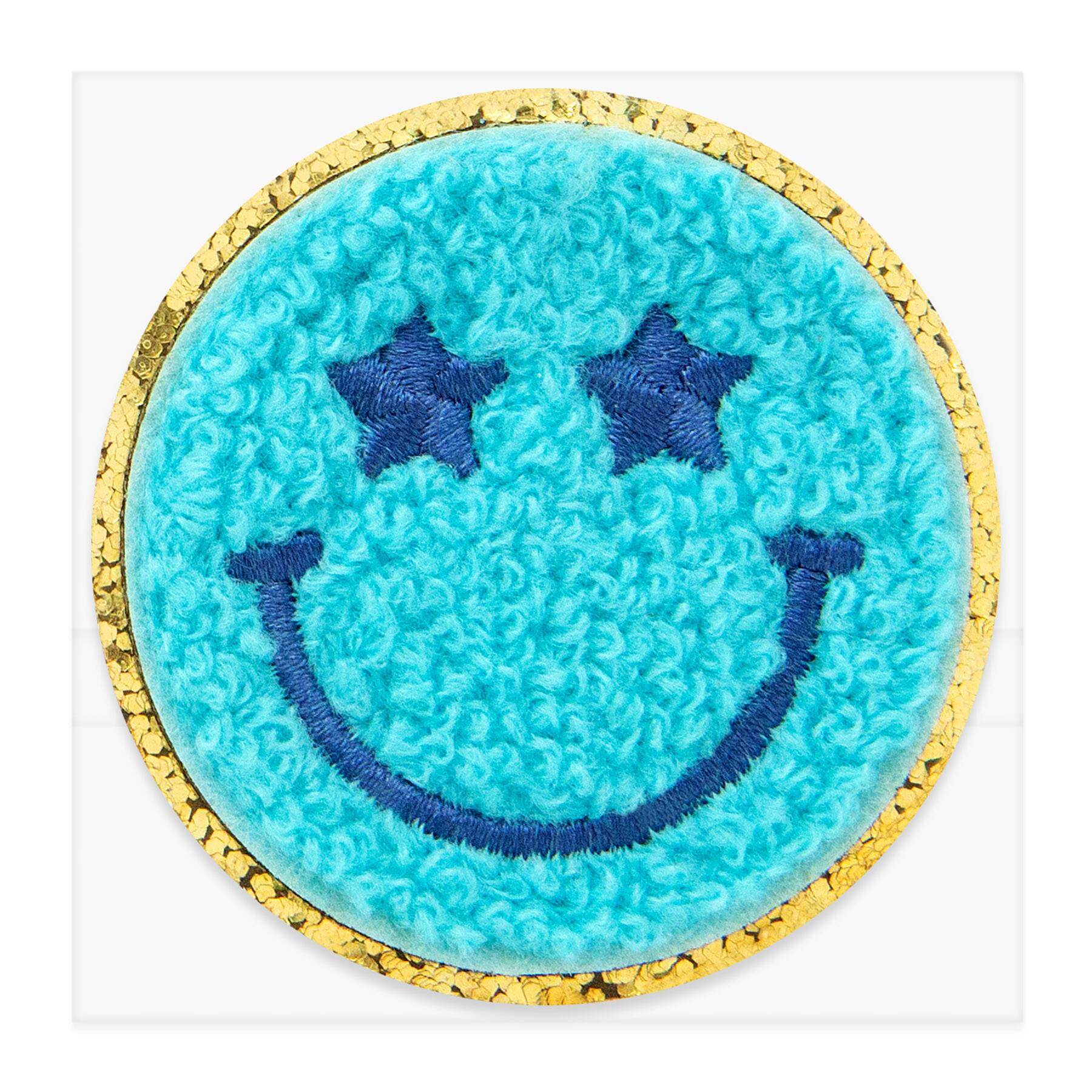 Embroidered Smiley Face Iron-On & Adhesive Patch by Make Market
