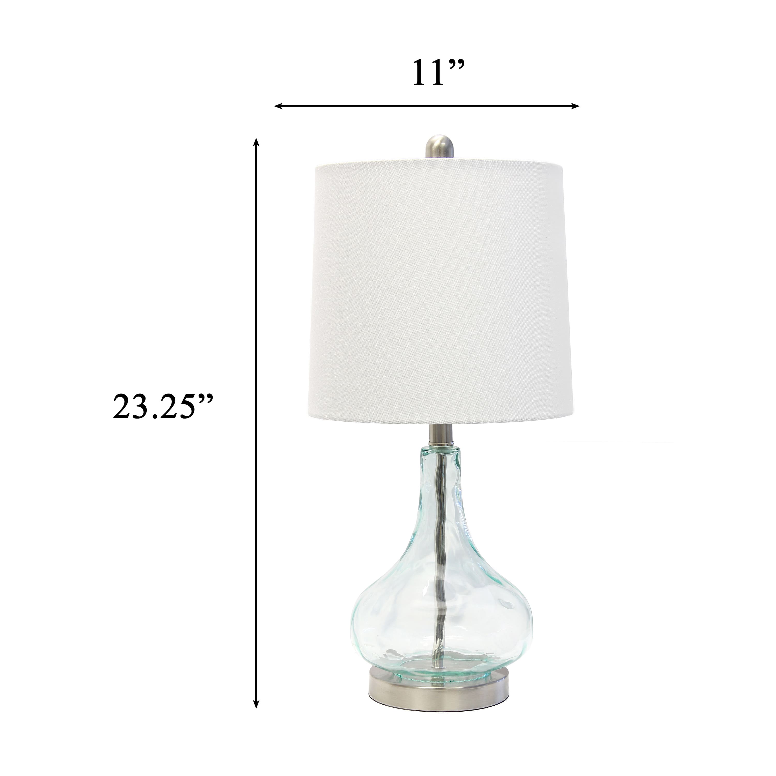 JAC Styles 23.25" Teal Sophia Rippled Glass Table Lamp