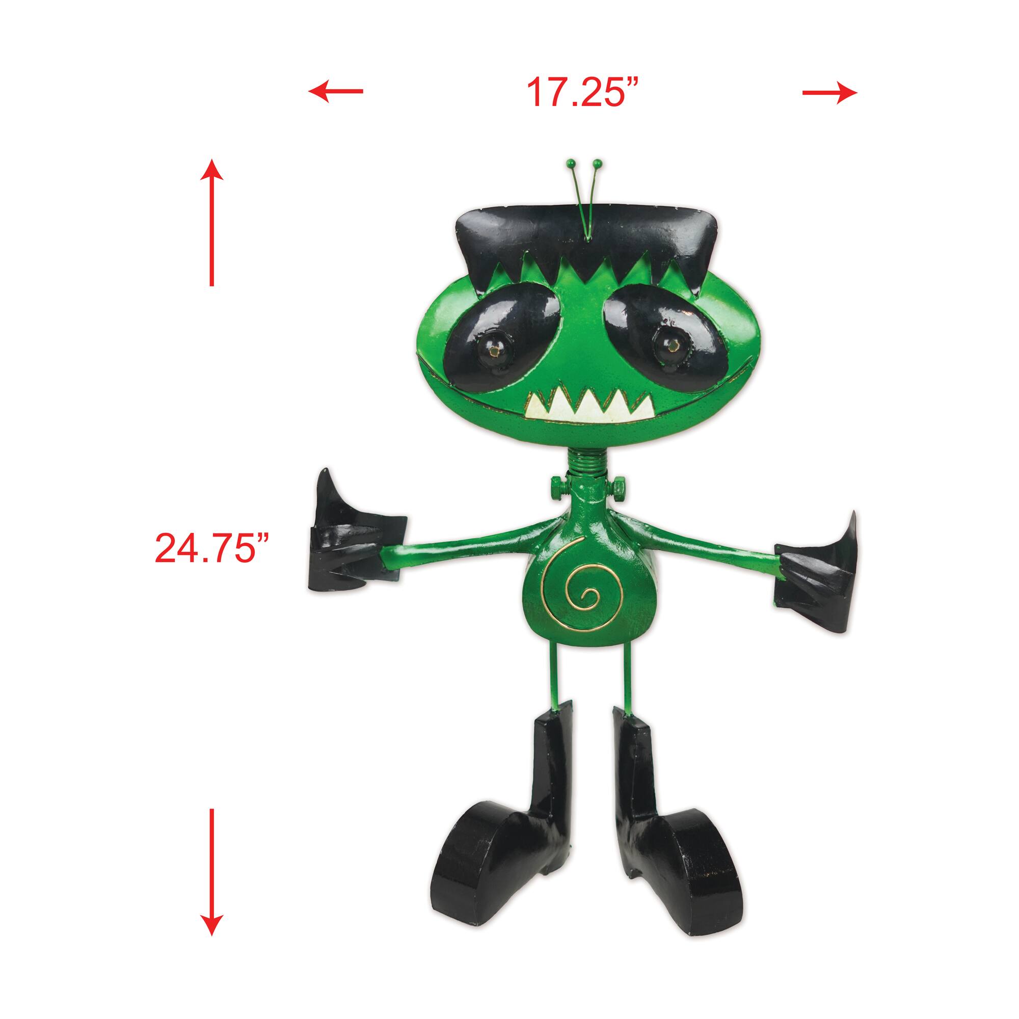 Sunset Vista Designs® 24.75" Quirky Chompers Solar Franken-Alien Porch Sitter