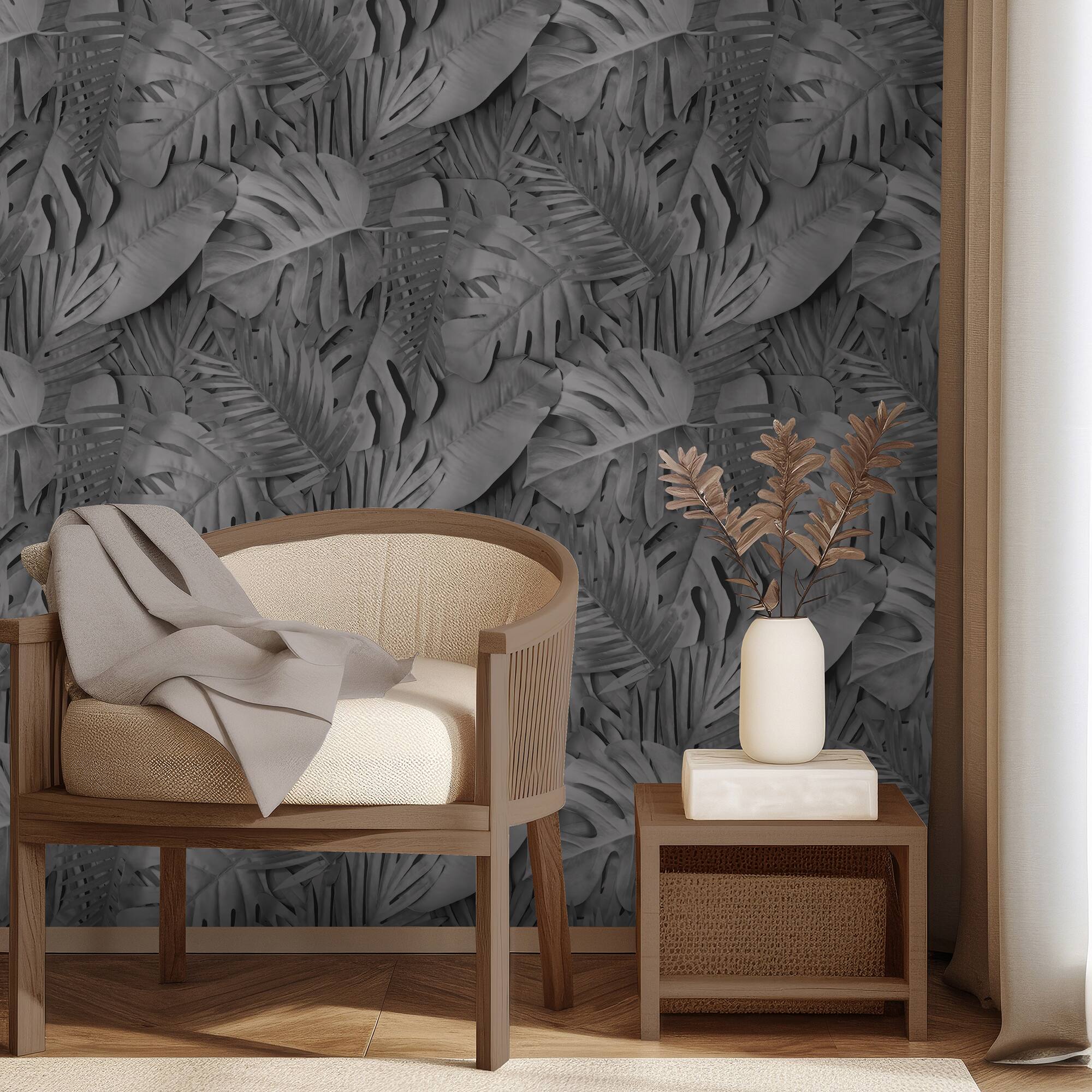 Designs Direct Large Photoreal Tropical Leaves Wallpaper