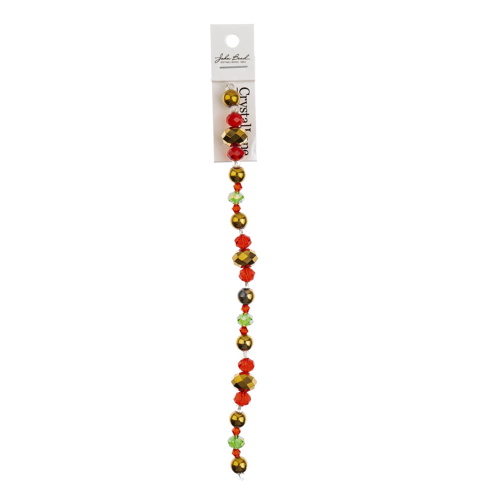 Crystal Lane DIY 7" Christmas Holiday Glass Large Gold Rondelle Bead Strand