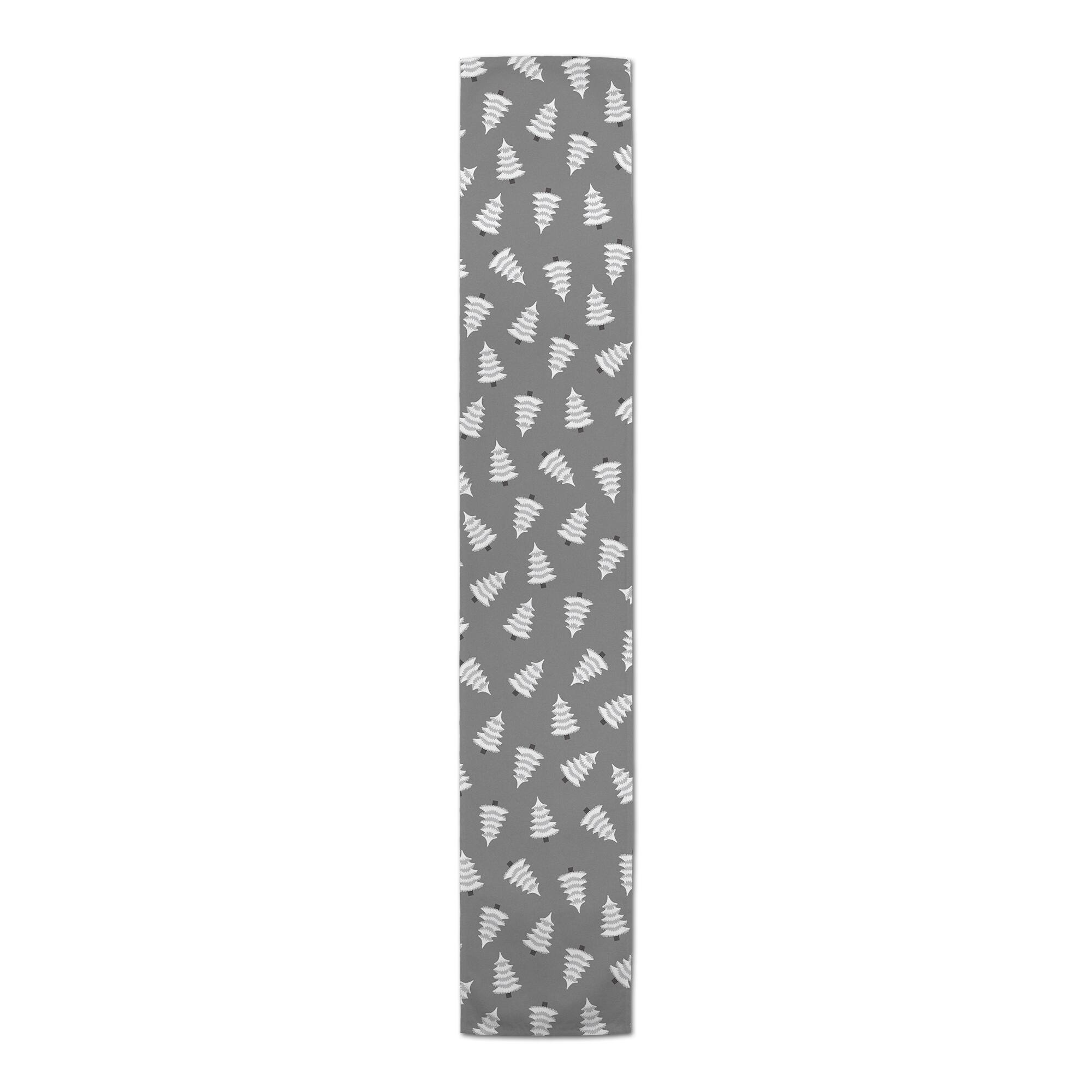 72" White & Black Trees Twill Table Runner