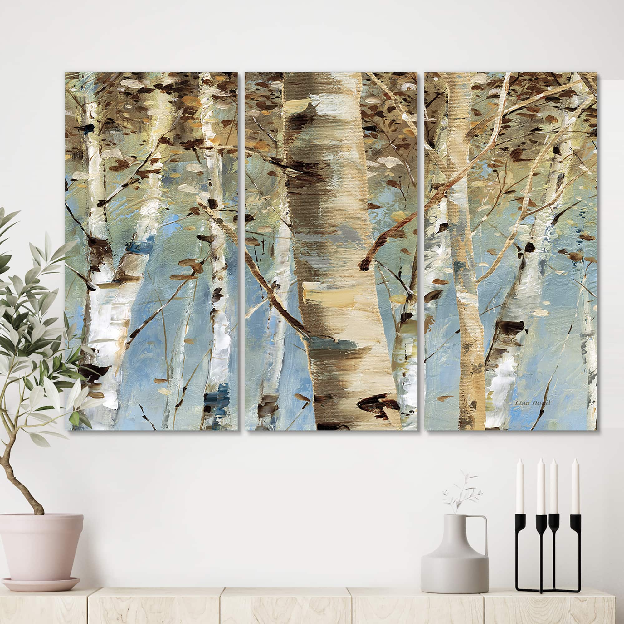 Designart - White Birch Forest II - Modern Farmhouse Premium Canvas Wall Art