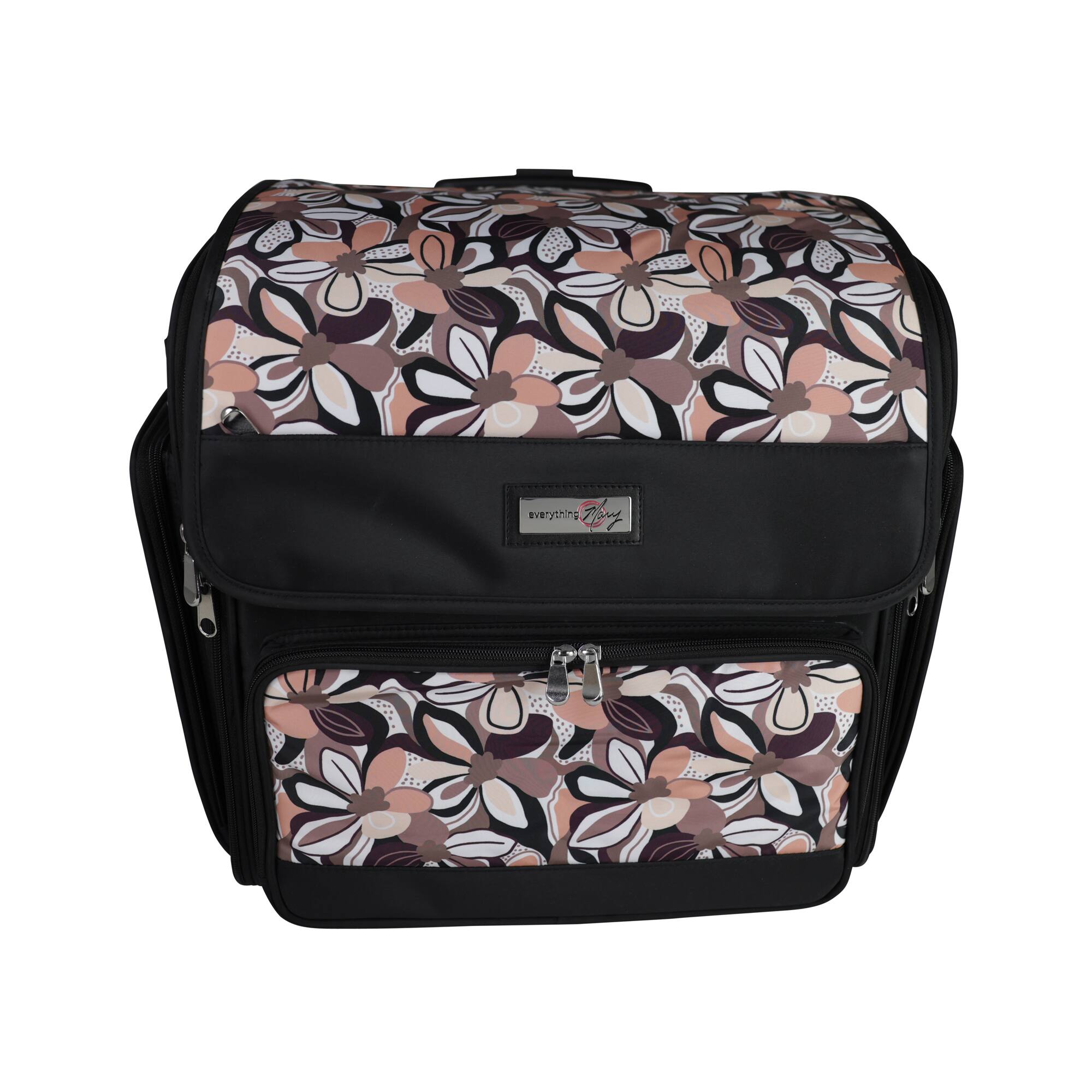 Everything Mary Floral Deluxe Collapsible Rolling Craft Bag