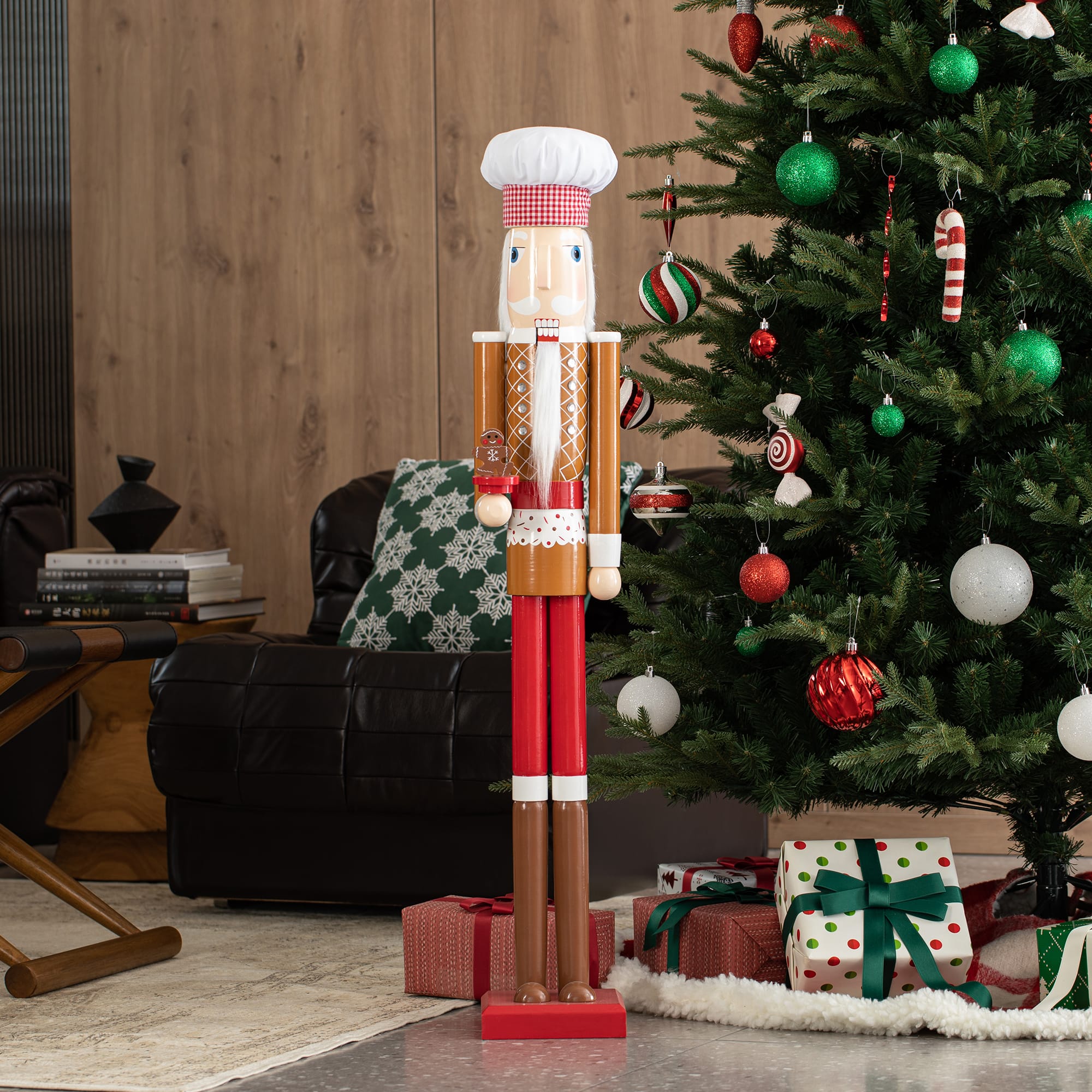 Glitzhome® 42" Christmas Gingerbread Chef Nutcracker