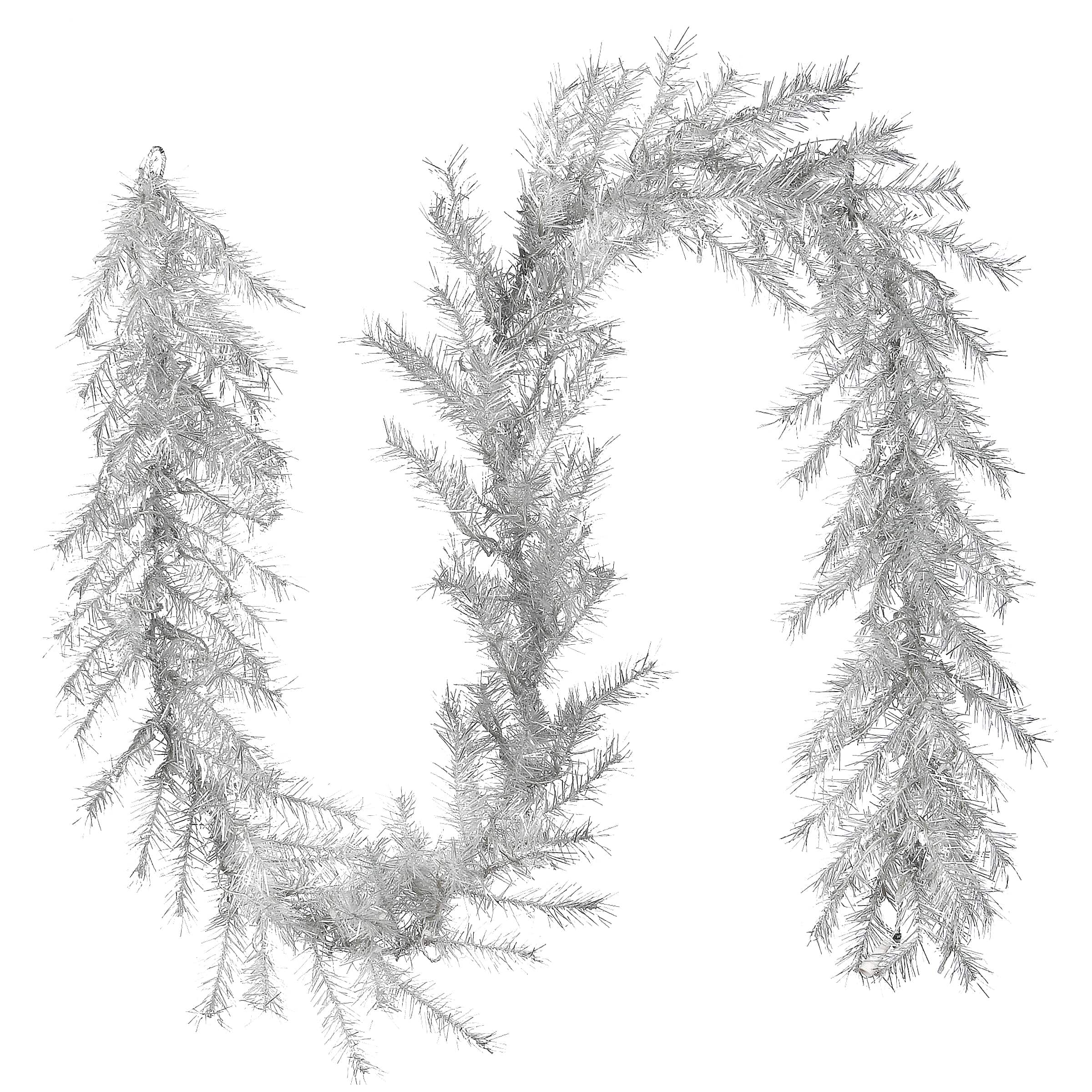 9ft. Pre-Lit Crystal Silver Metallic Garland