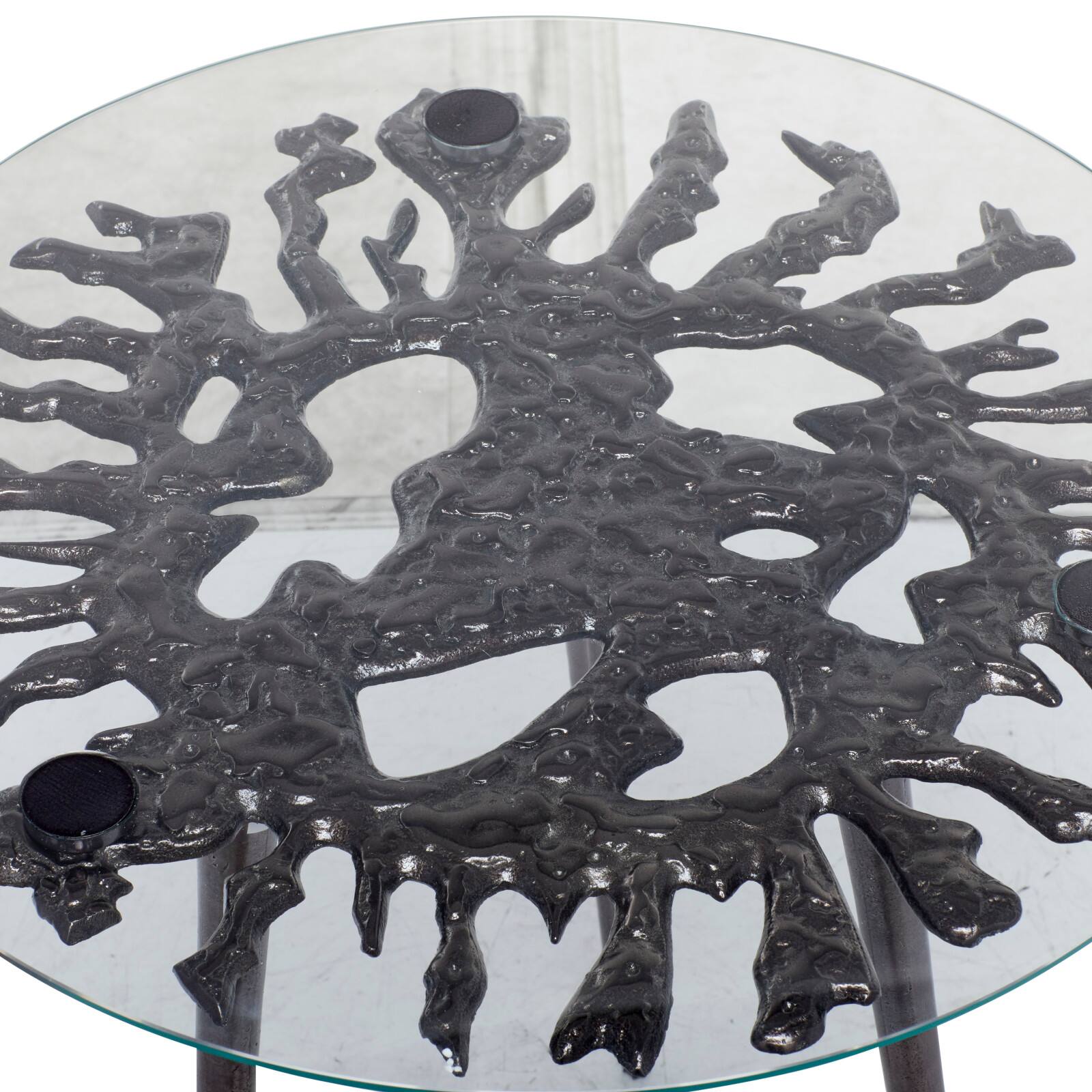 Black Aluminum Modern Accent Table, 22" x 22" x 22"