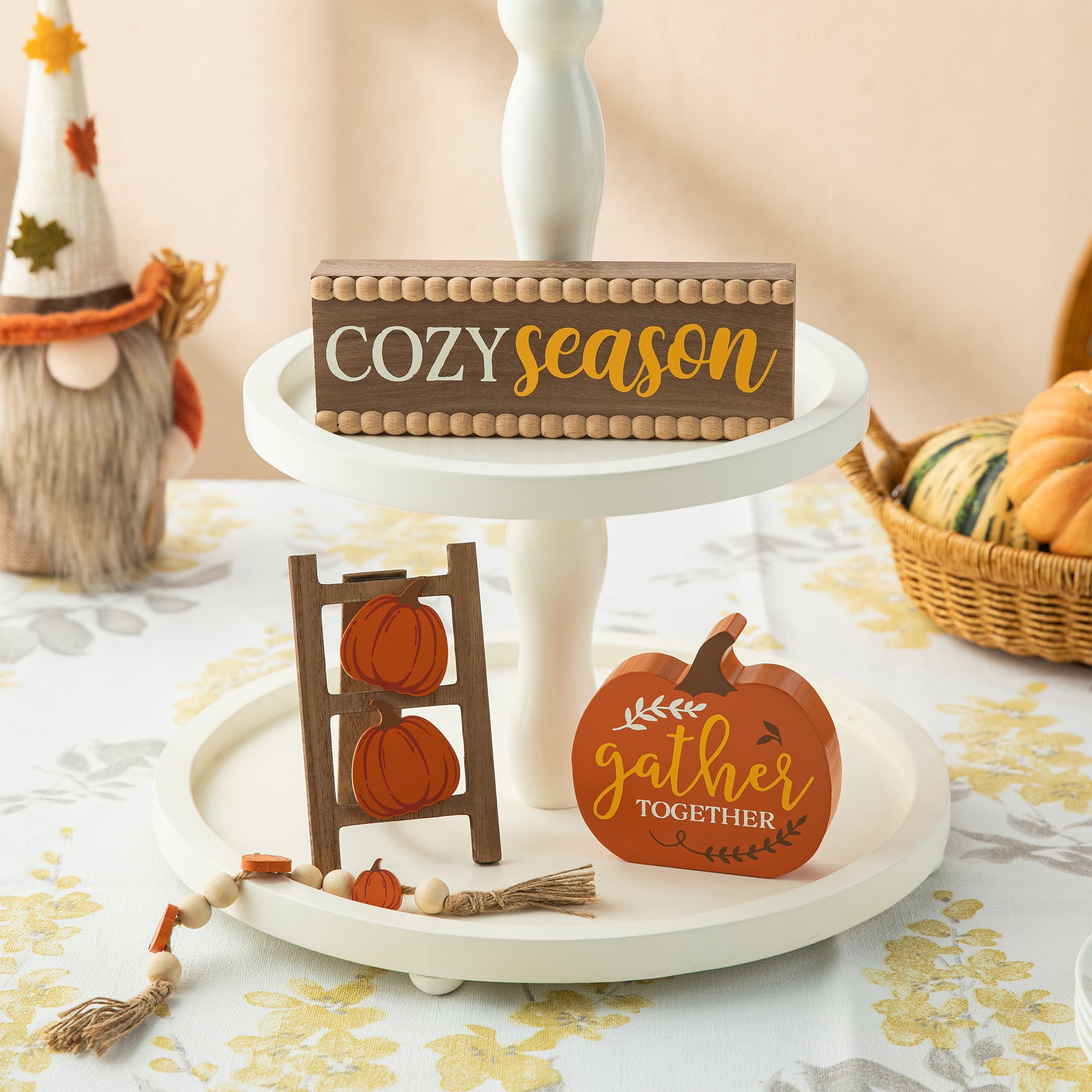 Glitzhome® Fall Wood Word Signs Table Décor Set