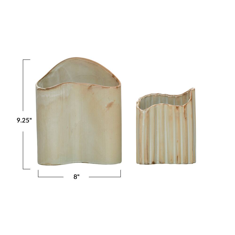 Hello Honey® Bloomingville Beige Organic Edge Scandinavian Stoneware Vase Set