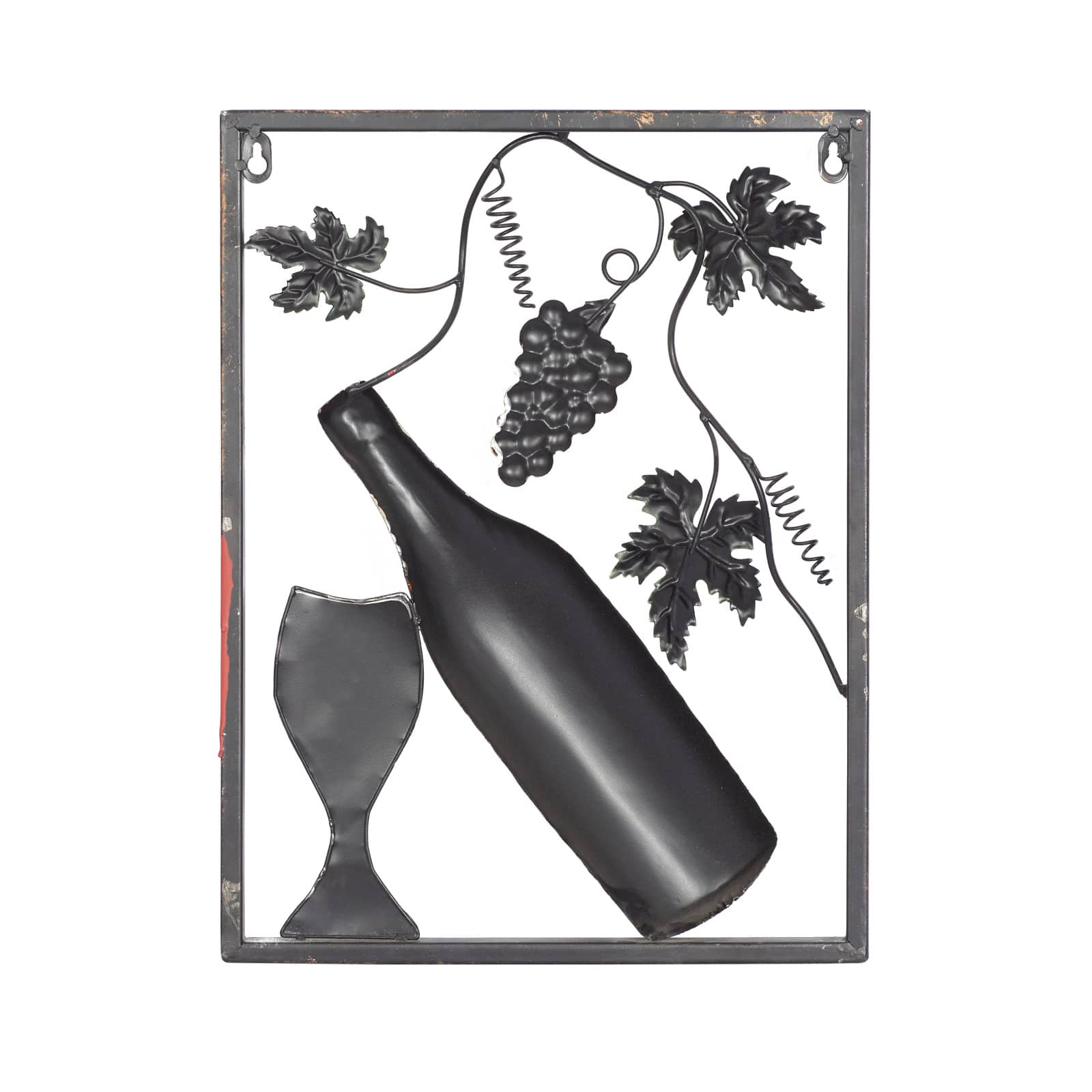Set of 4 Multi Colored Metal Traditional Wine Wall Decor, 18" x 14"
