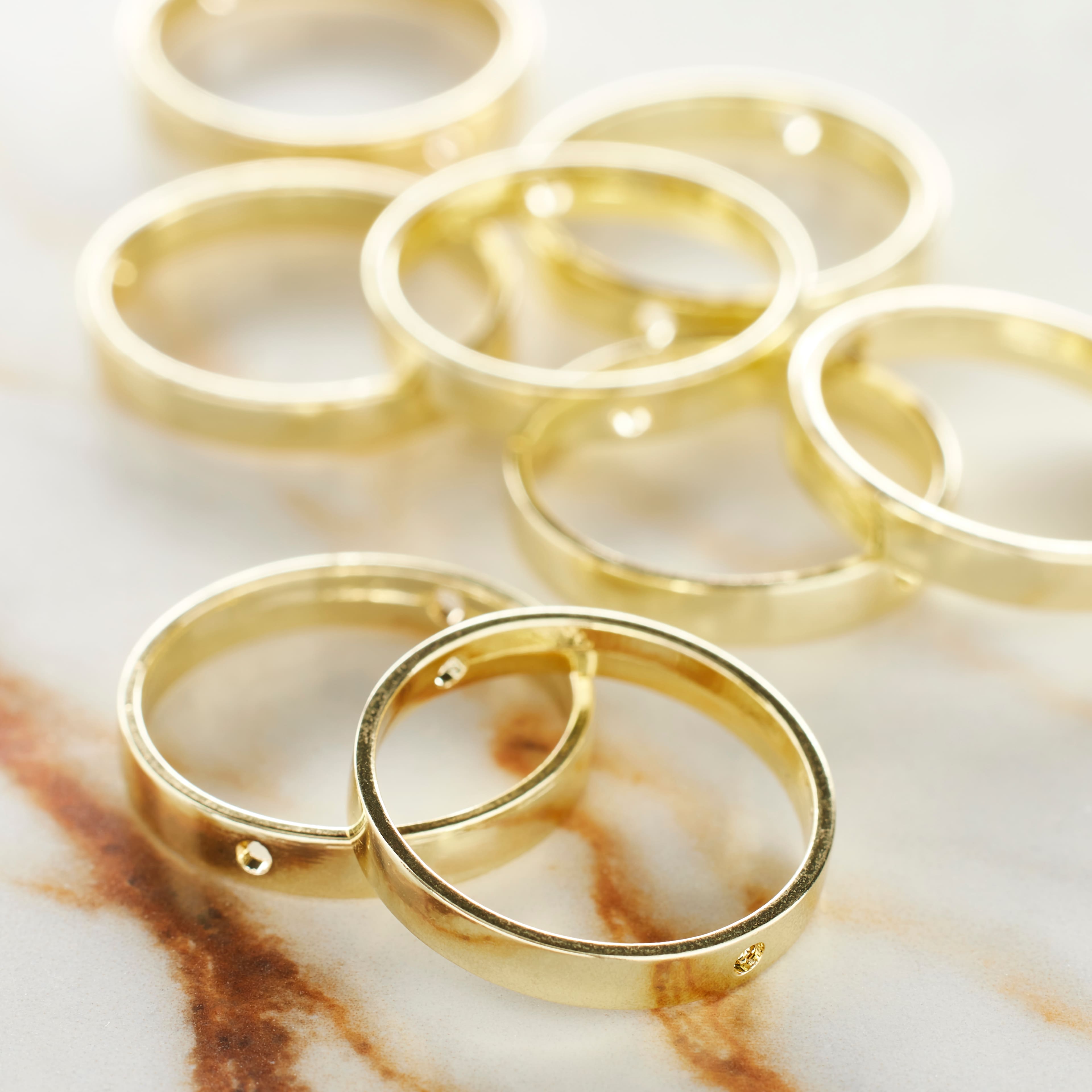 12 Pack:  Gold Large Metal Loop Beads, 22mm by Bead Landing™