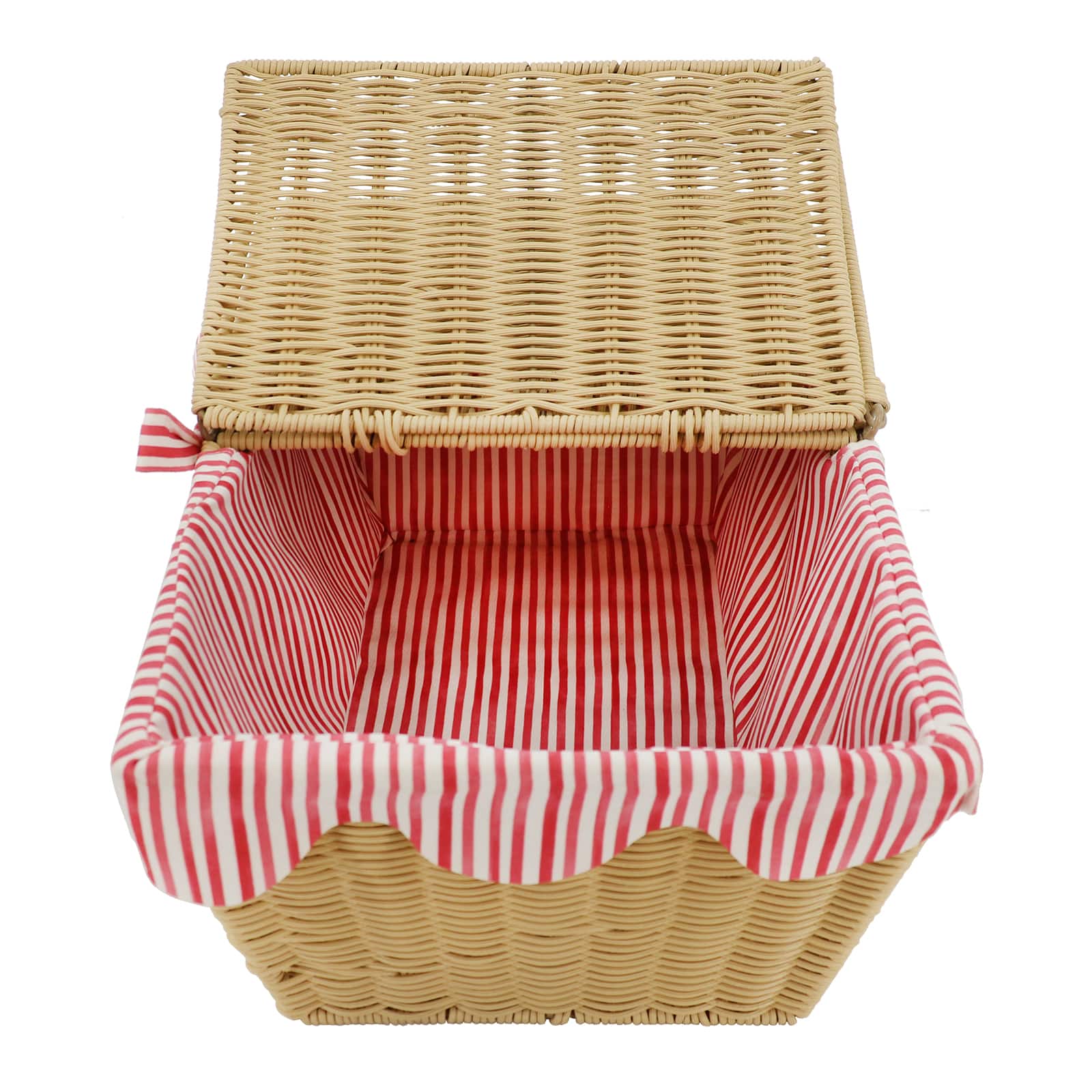 Red & White Stripe Picnic Basket by Celebrate It™