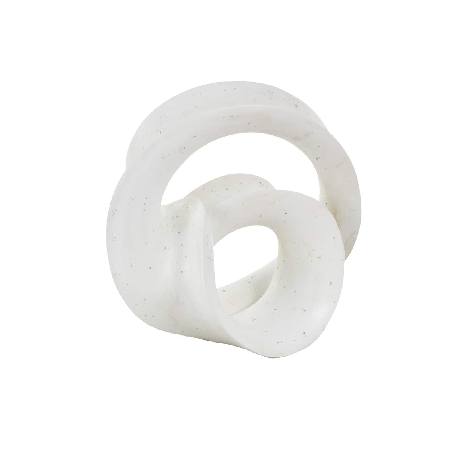 19.75" White Abstract Wavy Shaped Decorative Sculpture with Cutouts & Speckled Texturing