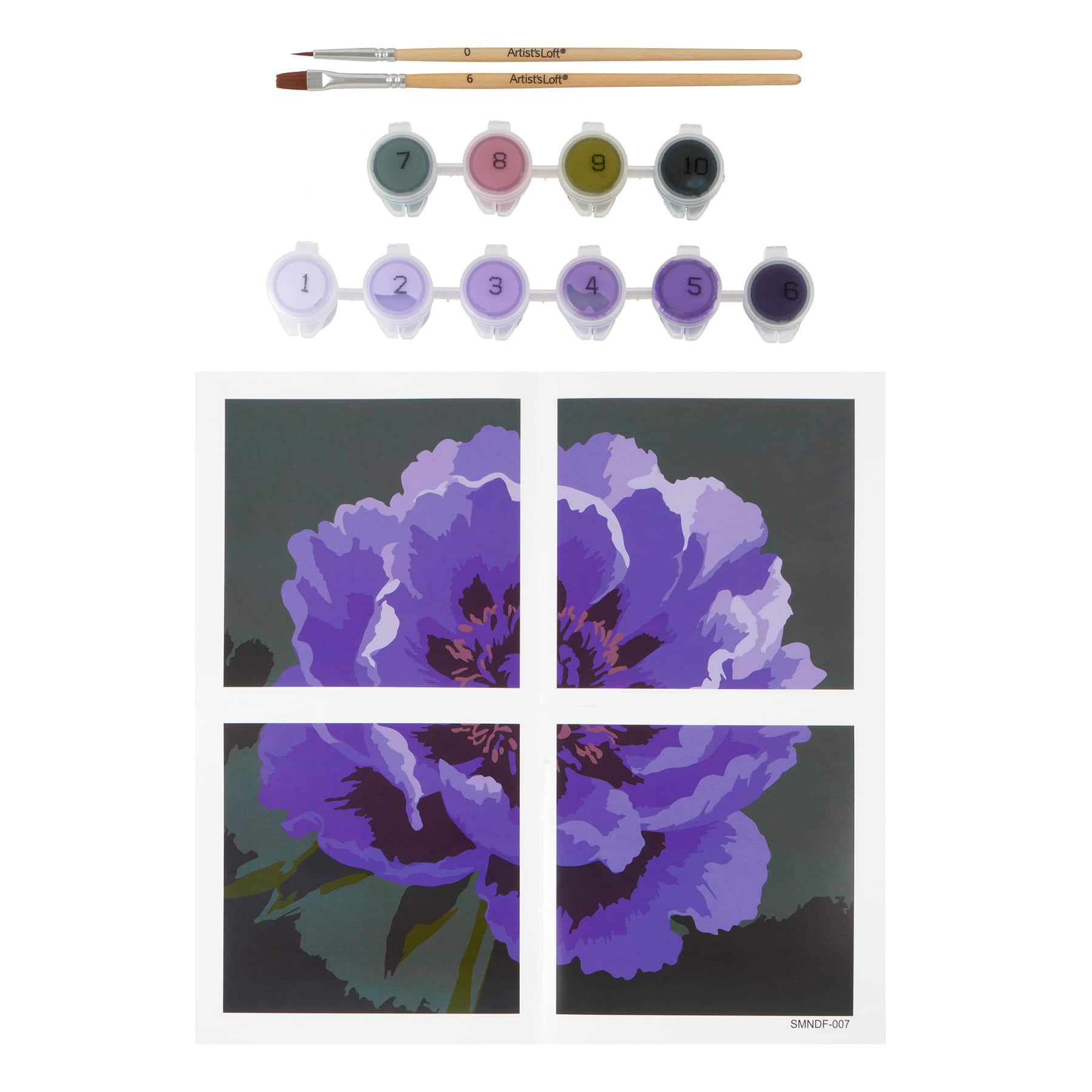 Purple Flower Paint-by-Number Gallery Mini Kit by Artist's Loft®