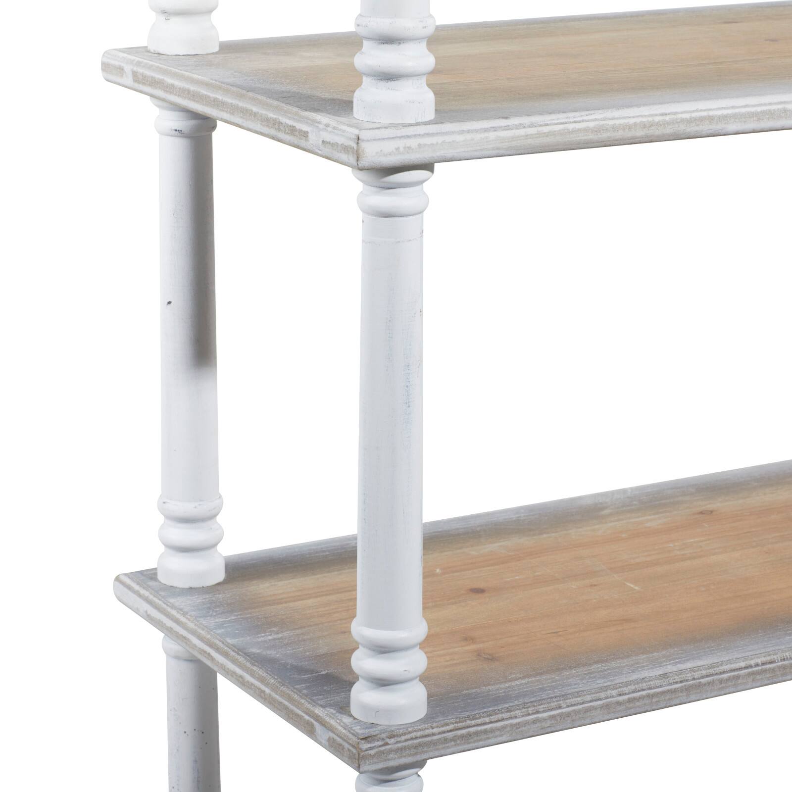 Brown Wood Farmhouse Shelving Unit, 64 " x 47 " x 15 "