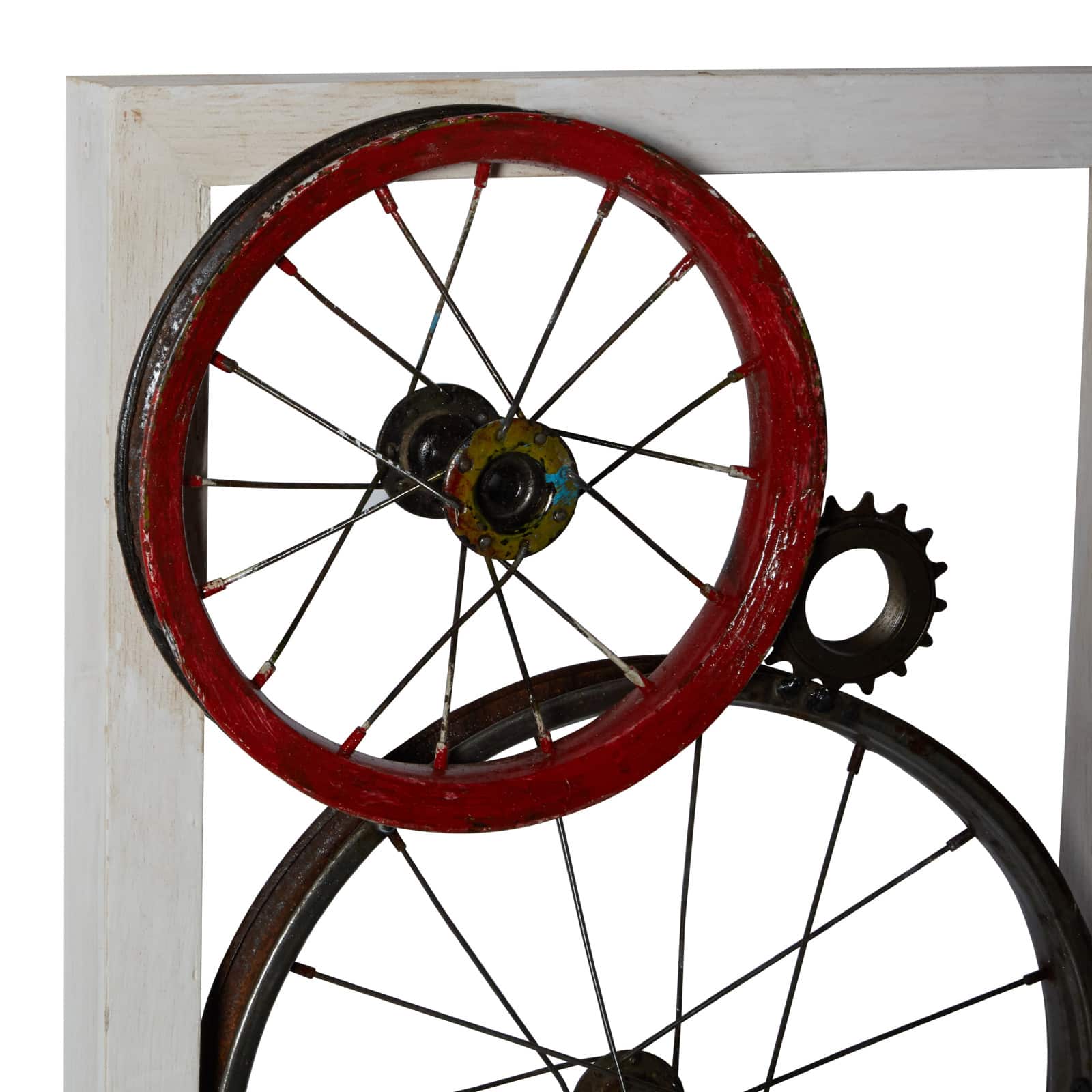 49" White Metal & Wood Rustic Wall Décor