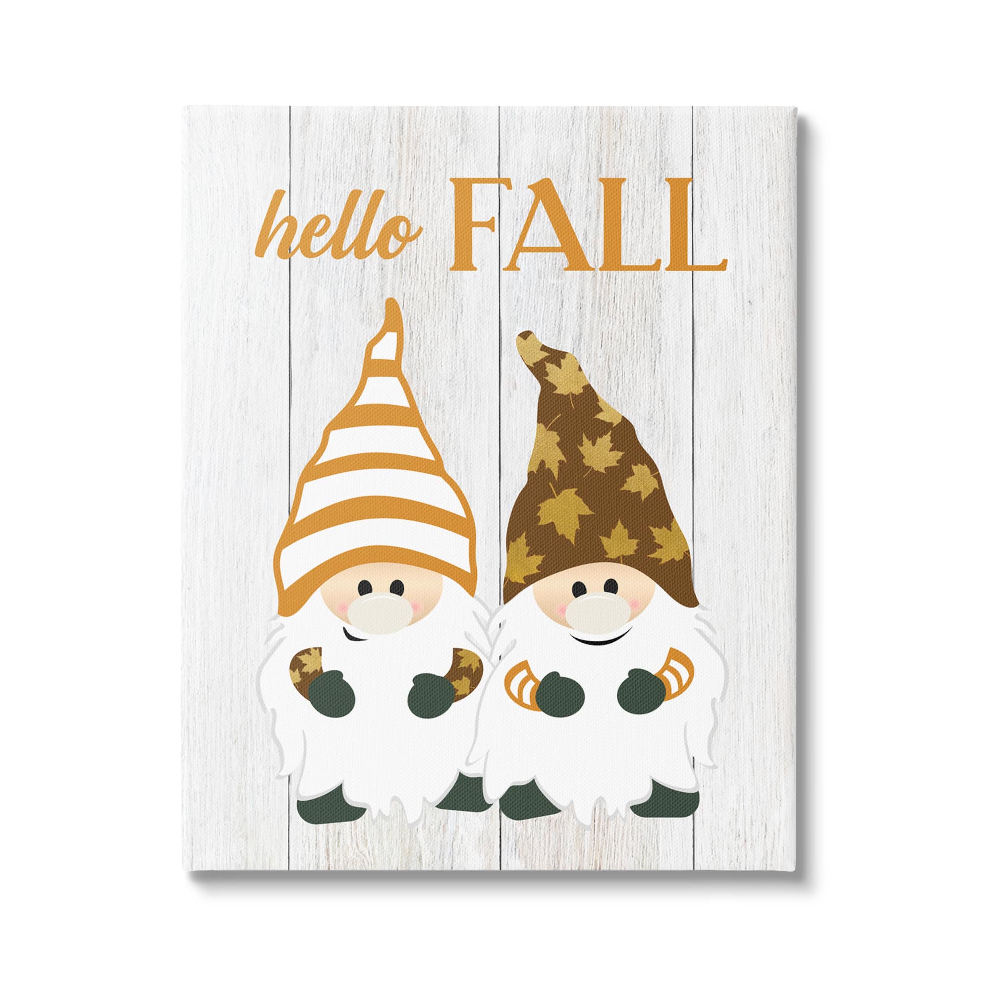 Stupell Industries Hello Fall Whimsical Gnomes Canvas Wall Art