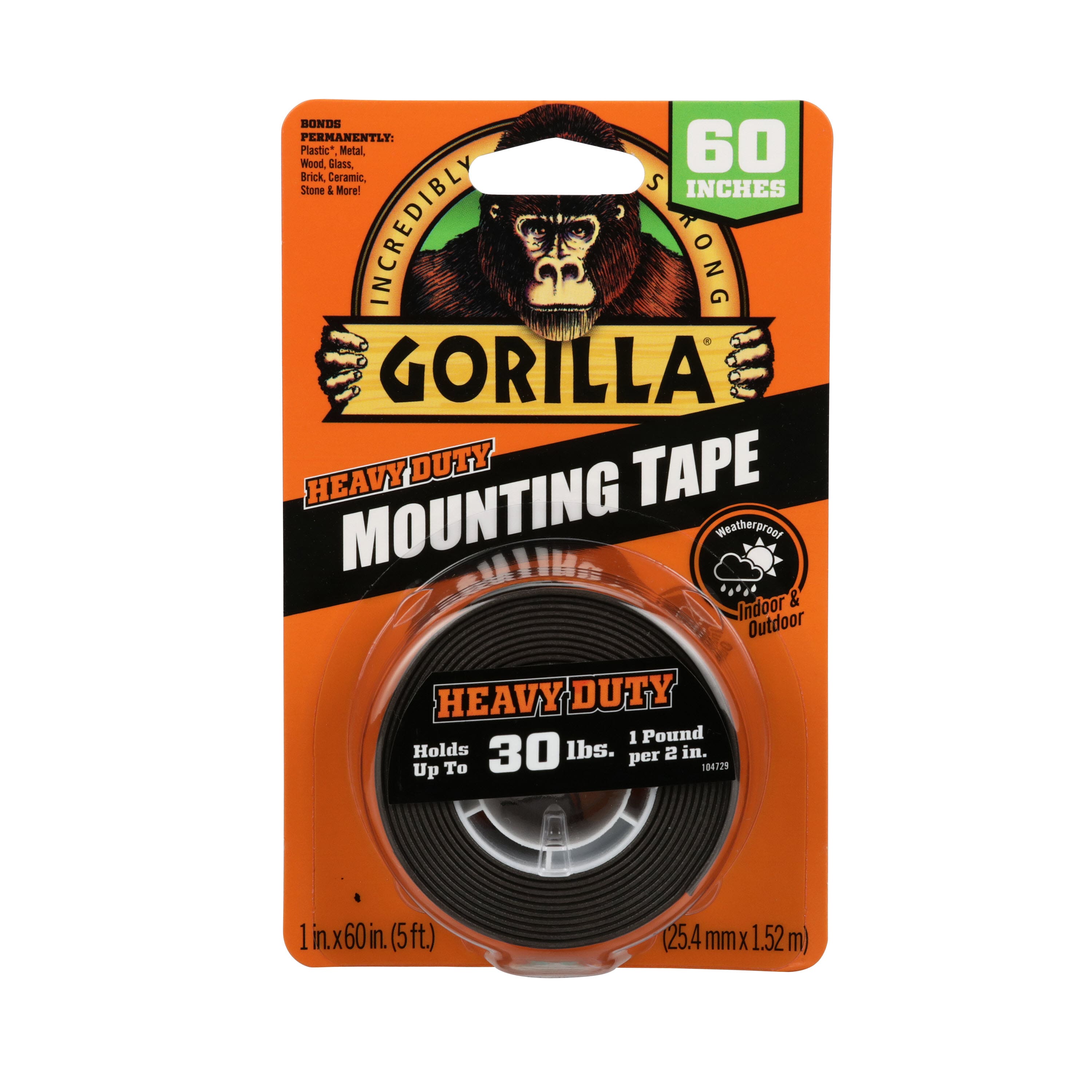 Gorilla® Black Heavy Duty Mounting Tape