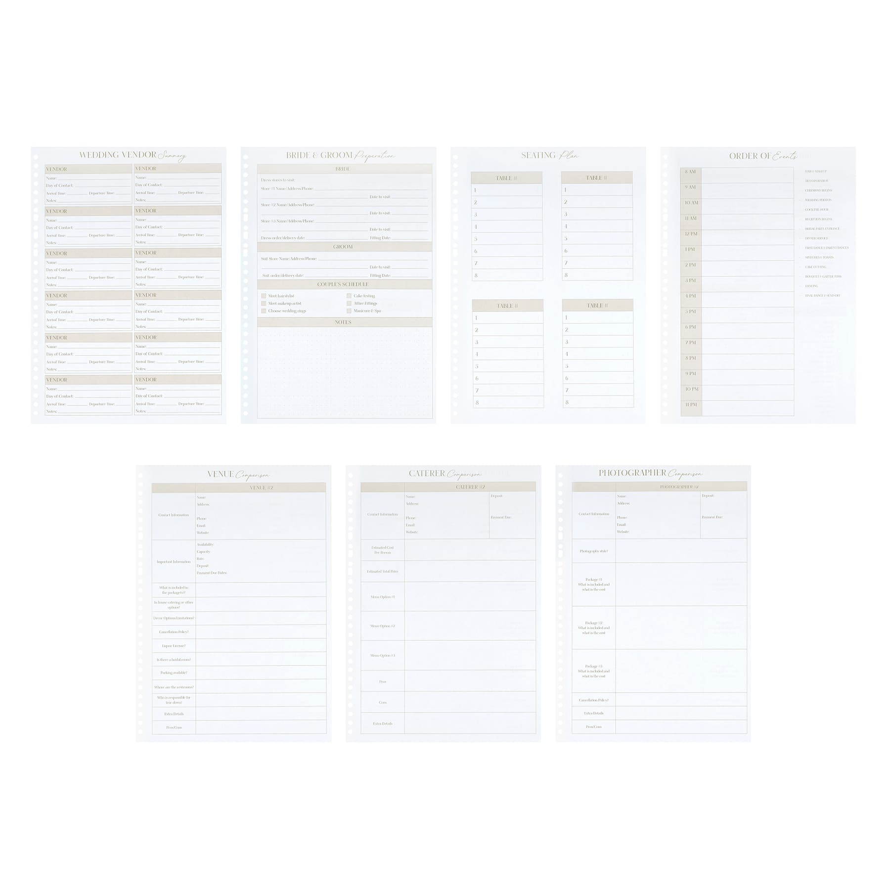 8.2" x 11.6" A4 Wedding Planner Fill Paper, 50 Sheets by Recollections™