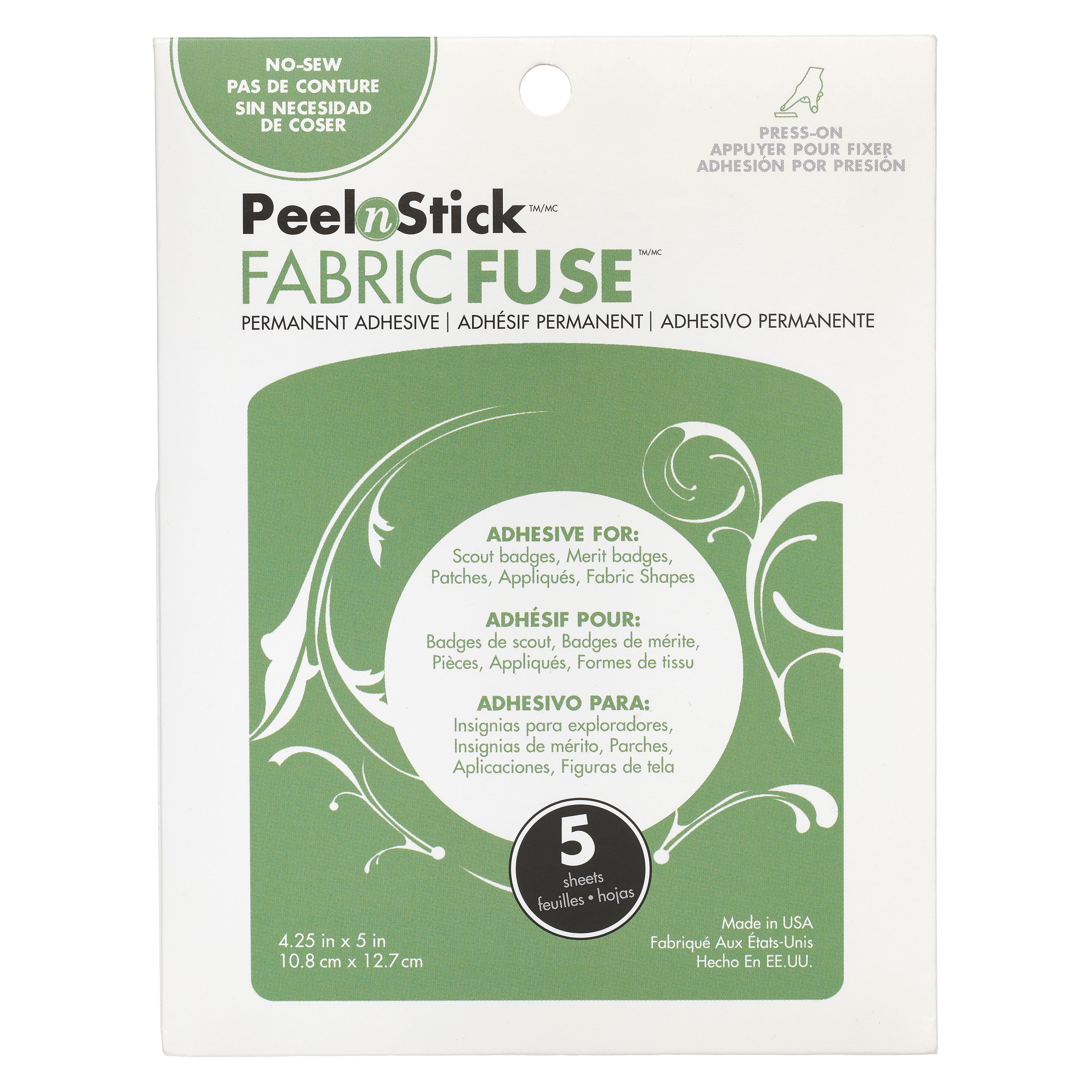 Feuilles adhésives pour tissu Fabric Fuse de Peel n Stick